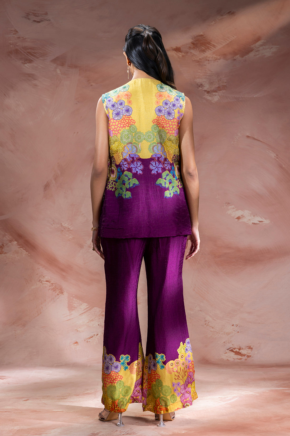 KAIA EMBROIDERED TOP WITH BOOTCUT PANTS
