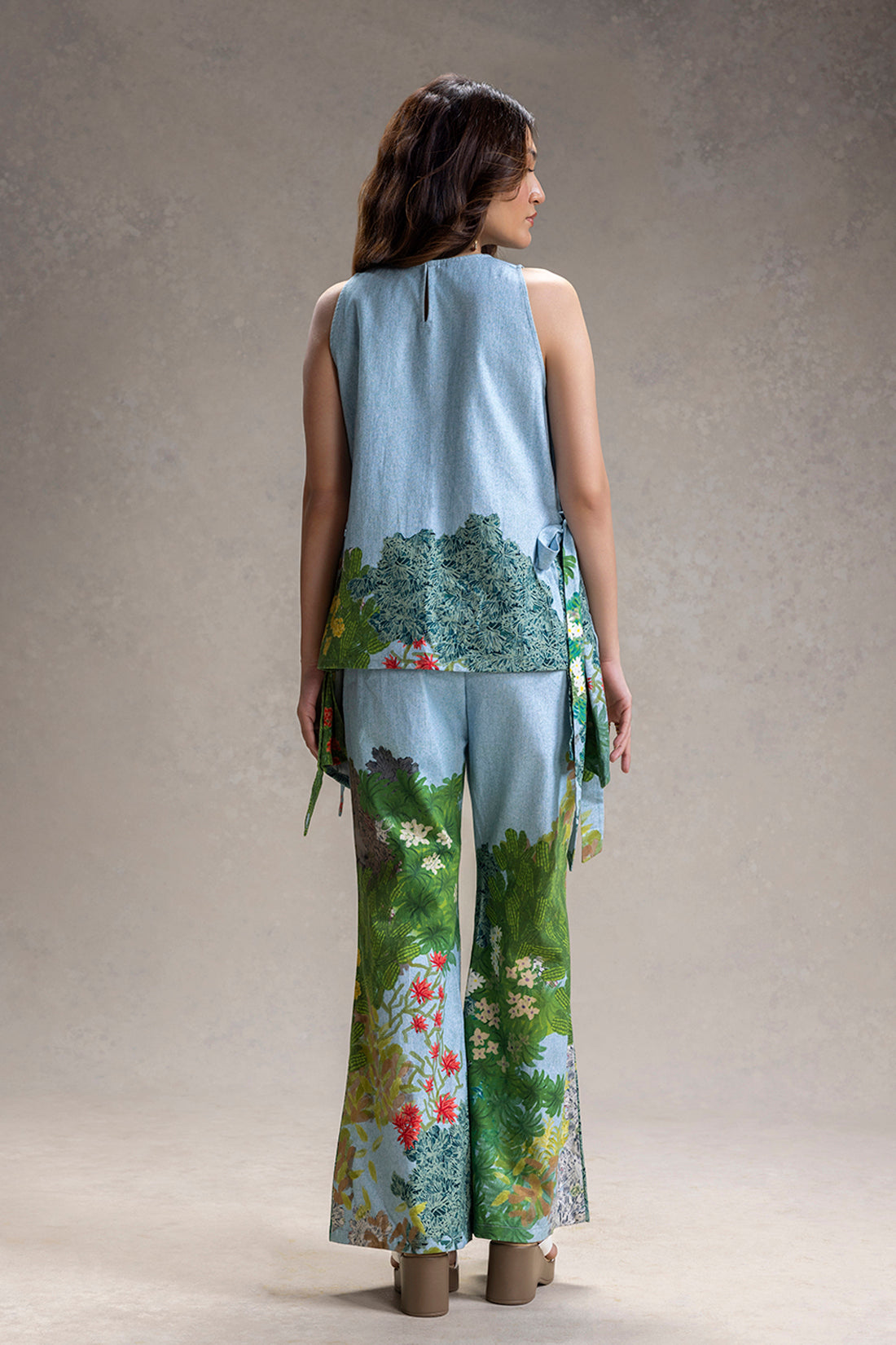 BLUME PRINTED PANELED TOP AND PANTS