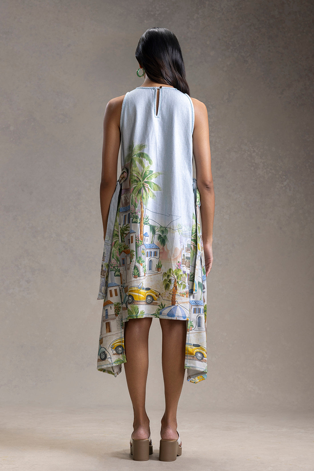 REVIERA PRINTED PANELED DRESS