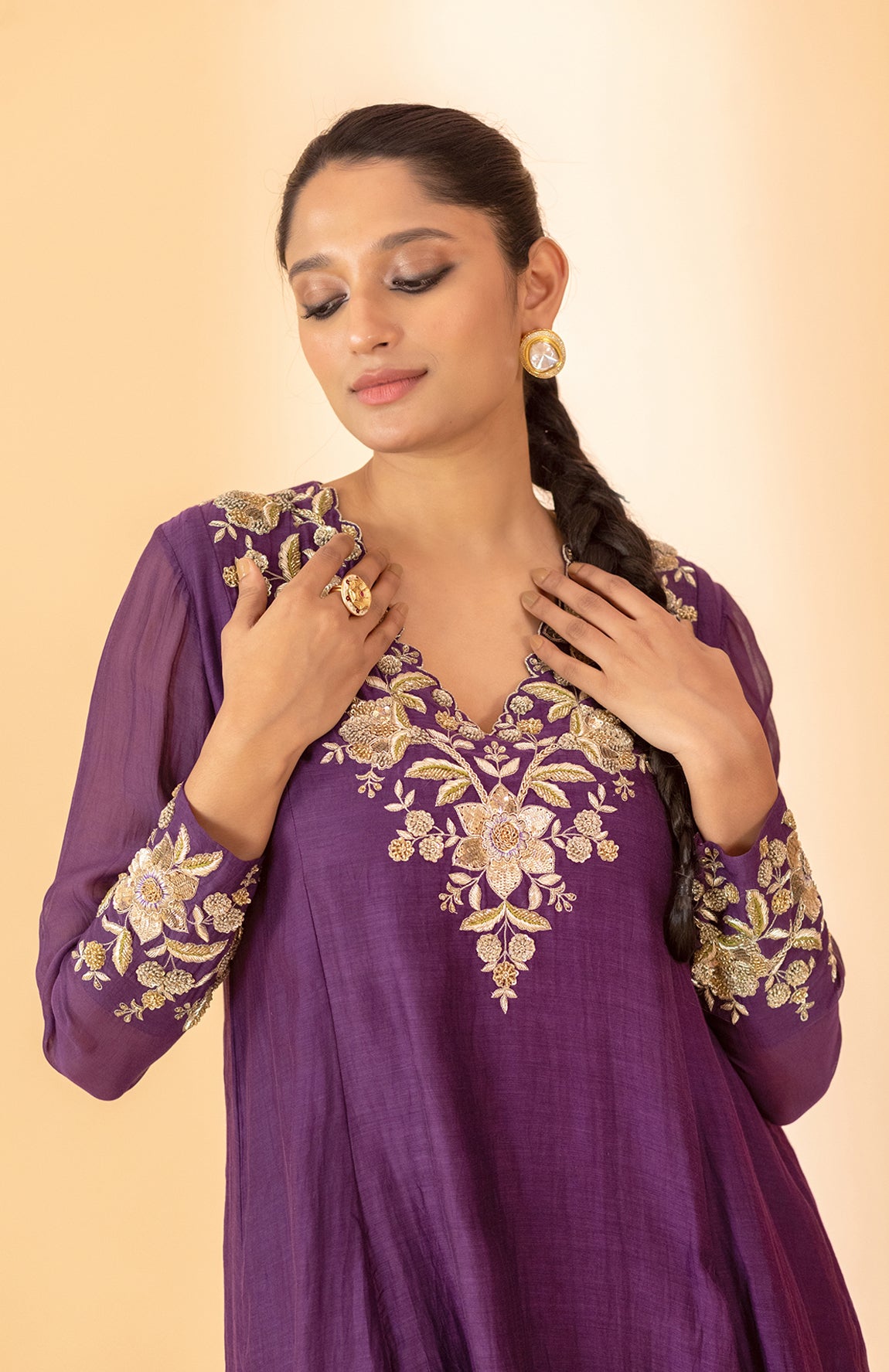 PURPLE ANARKALI SET