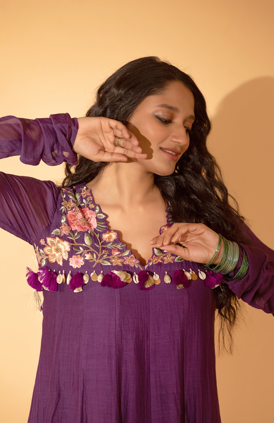 PURPLE ANARKALI SET