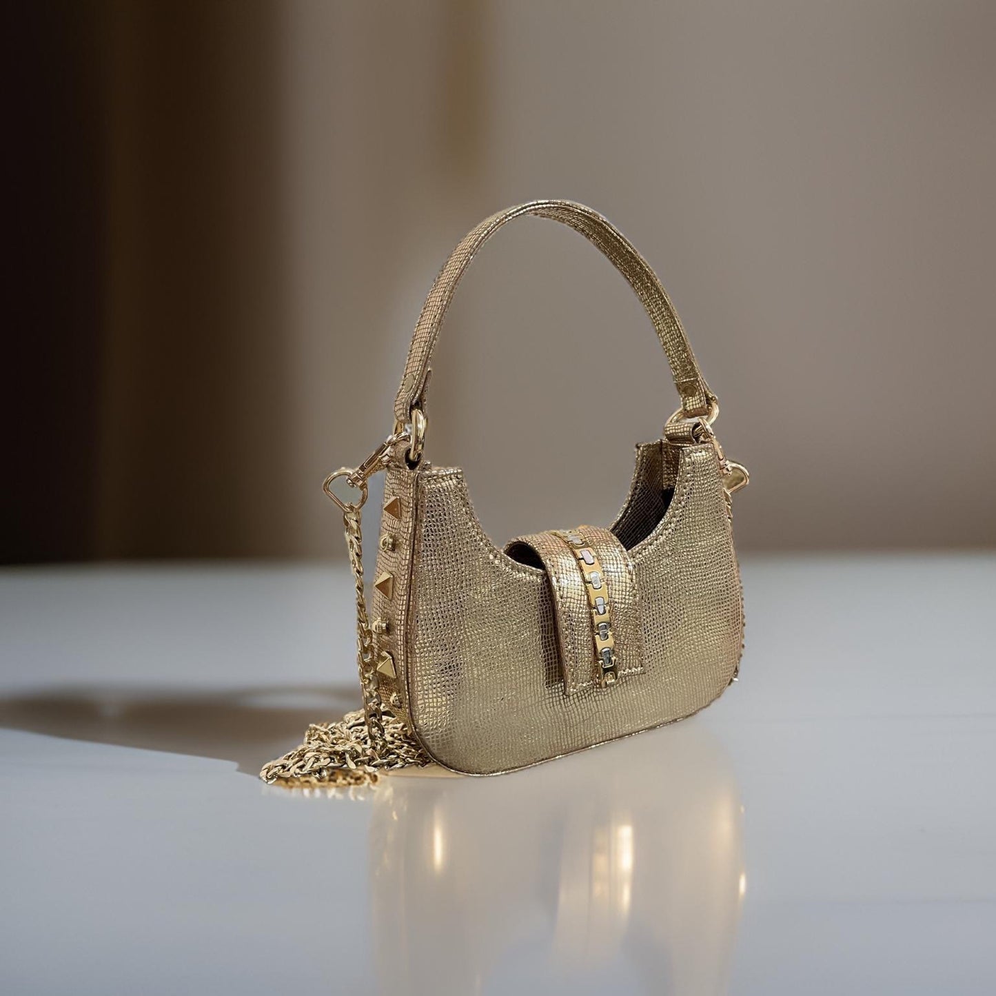 GOLD SEMI CIRCLE BAG