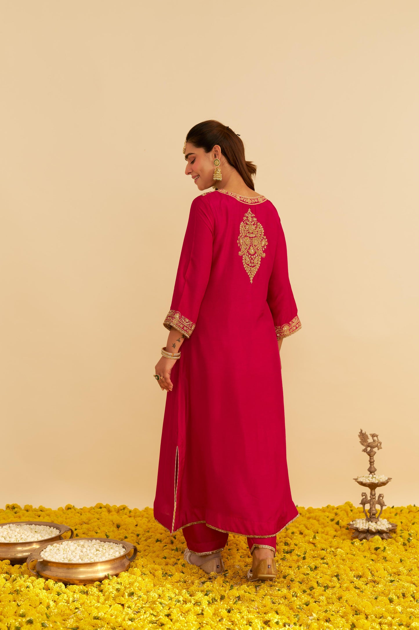 HIBA - LONG KAFTAN WITH SALWAR AND DUPATTA