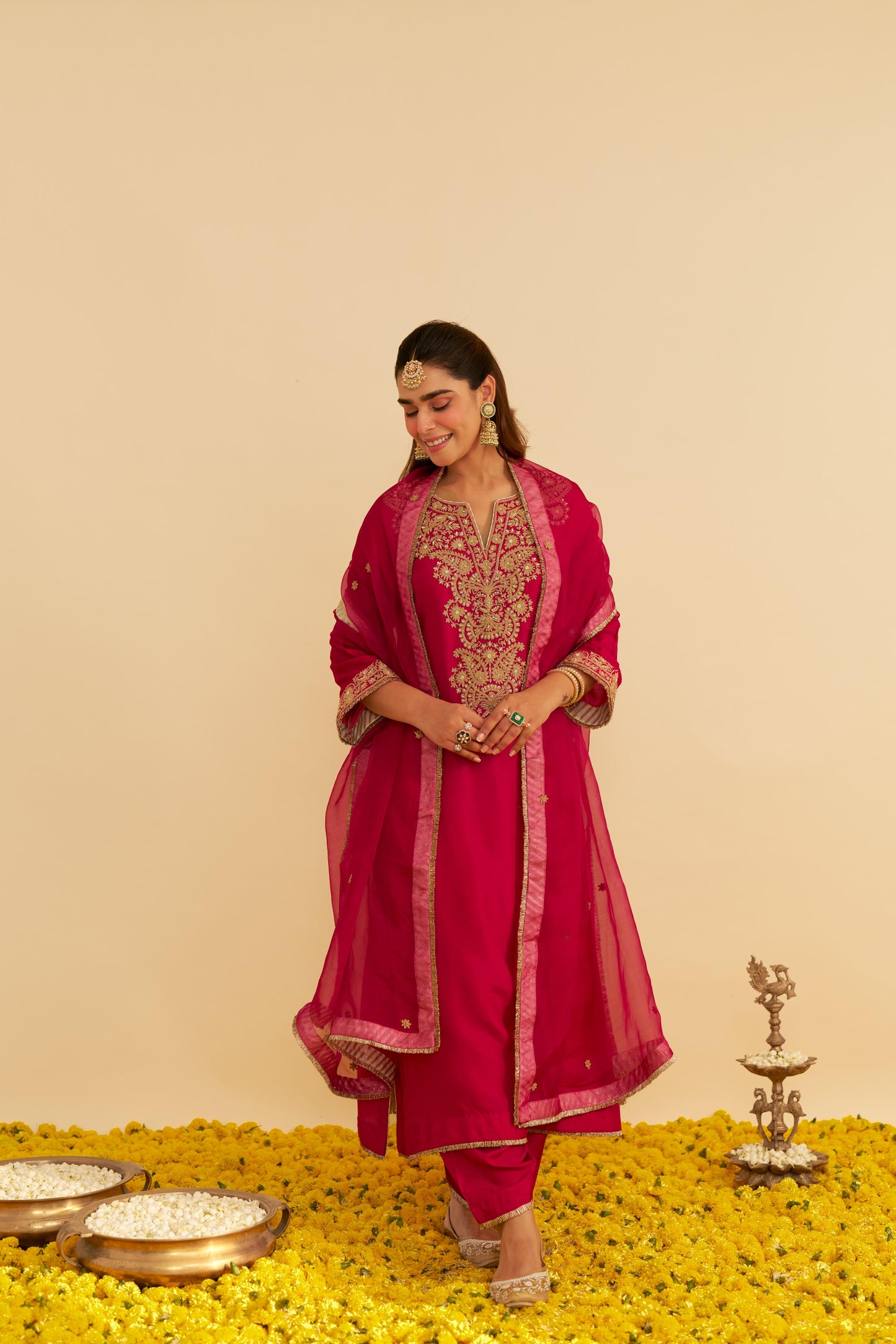 HIBA - LONG KAFTAN WITH SALWAR AND DUPATTA