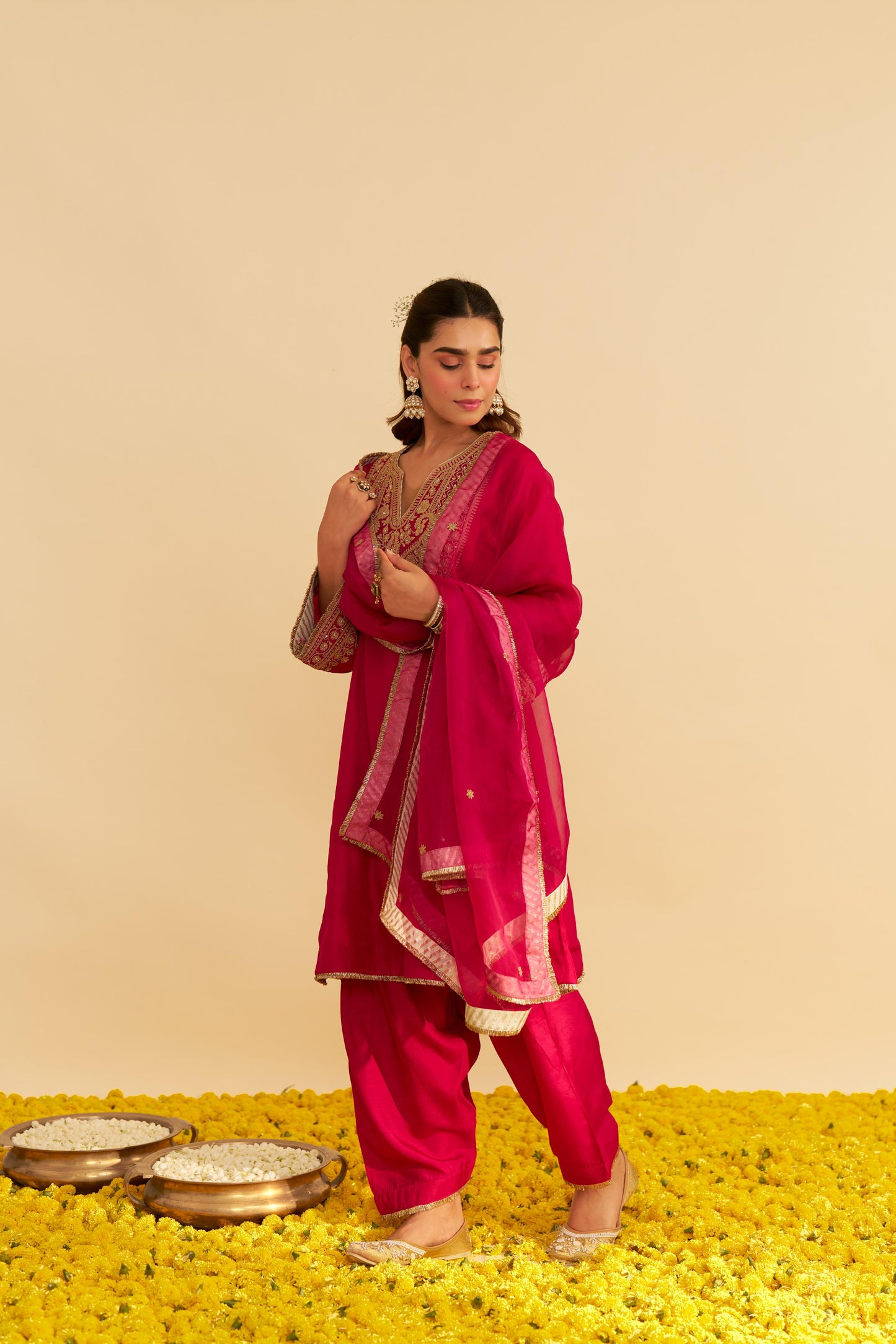 MEHZA - SHORT CHAUGA WITH SALWAR AND DUPATTA
