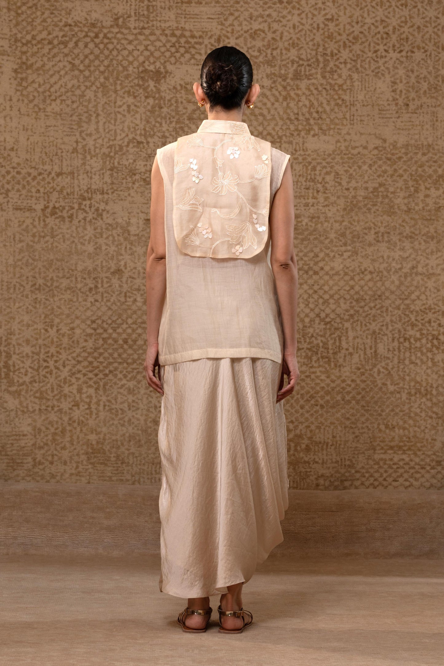 SHIRT ORGANZAYOLK OFF WHITE WITH SKIRT