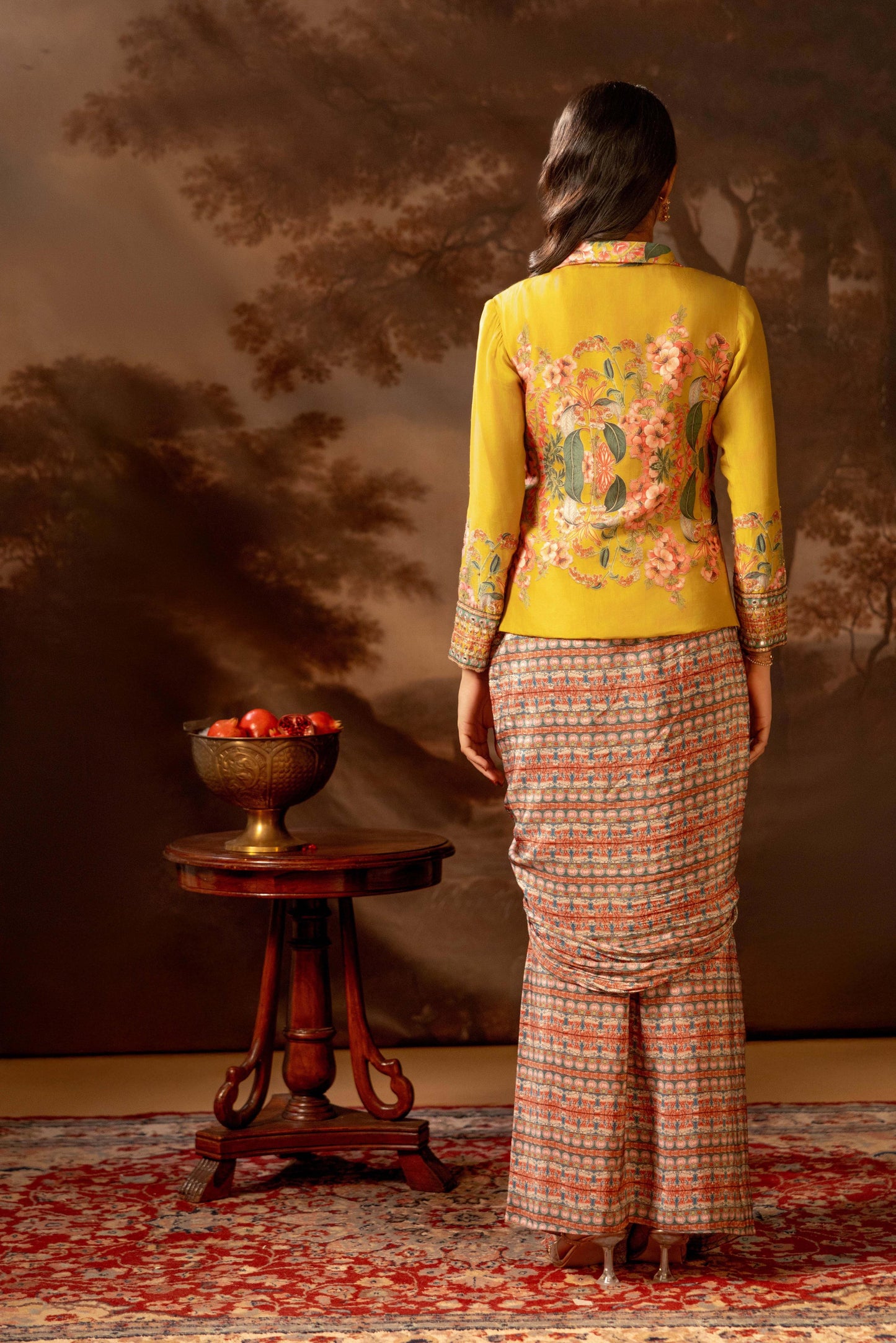 TAMAYA EMBELLISHMENT DRAPE SAREE JACKET SET