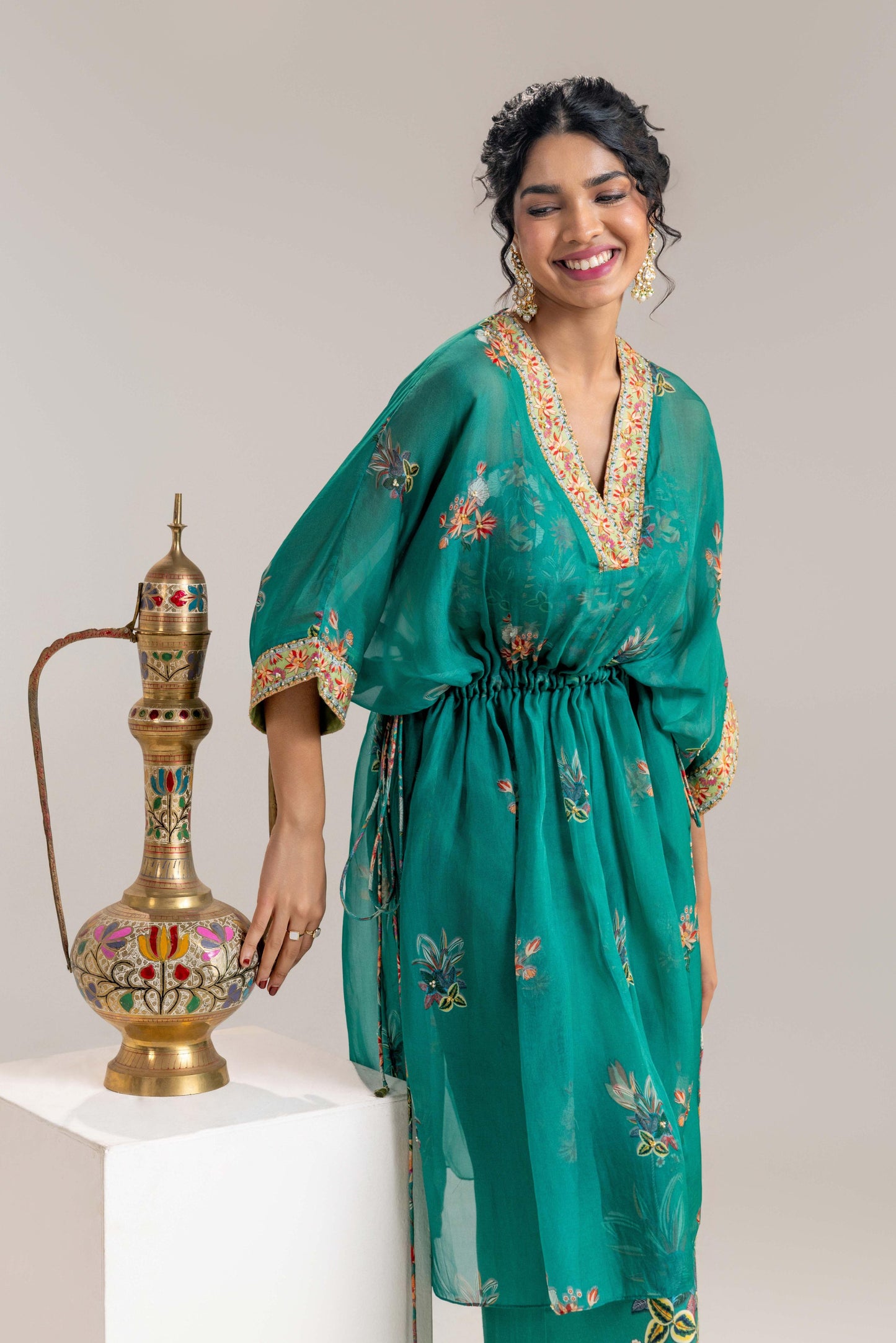 AARANI EMBELLISHED PANT SET WITH A CAPE