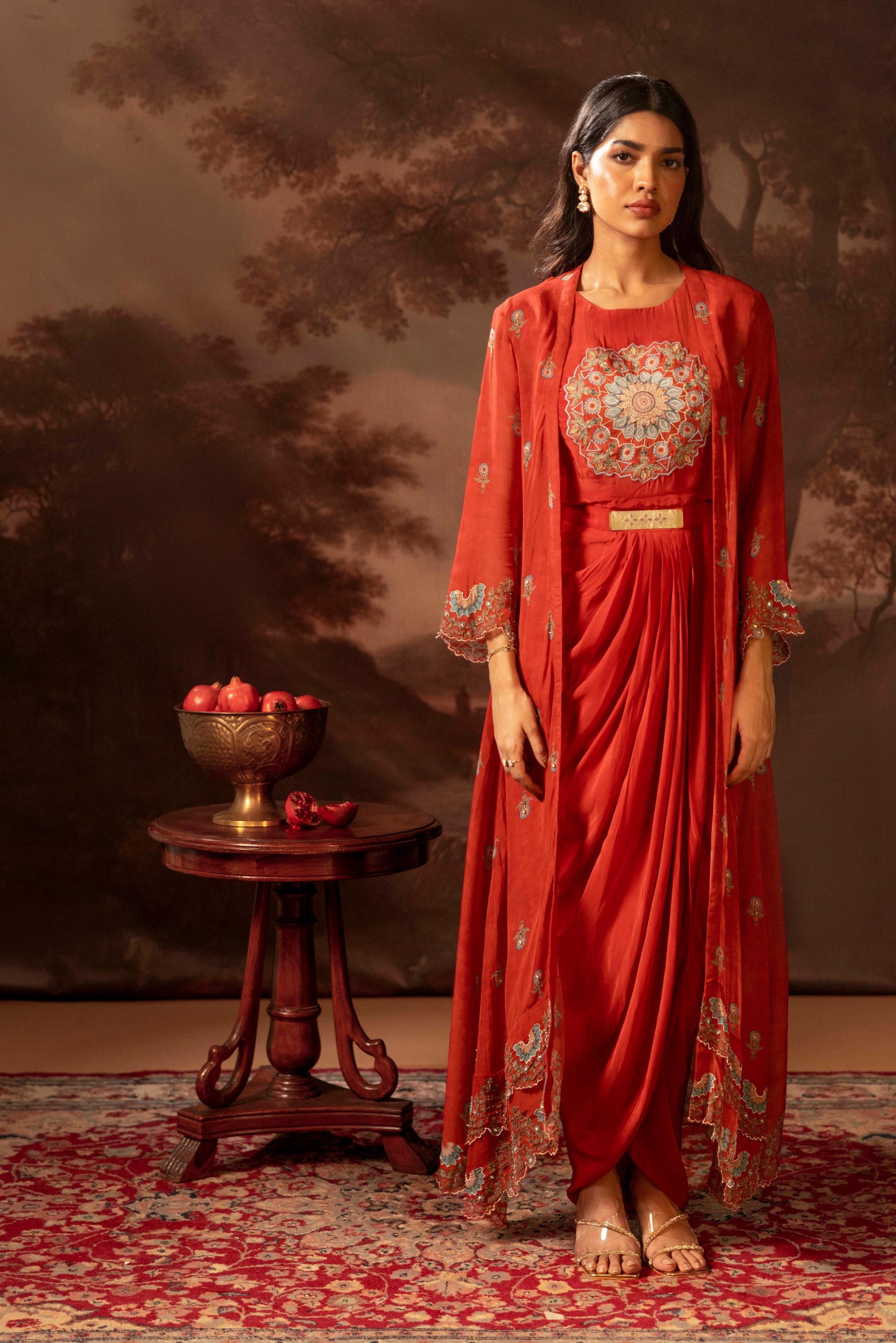 ERAYA EMBELLISHED DRAPE DRESS SET