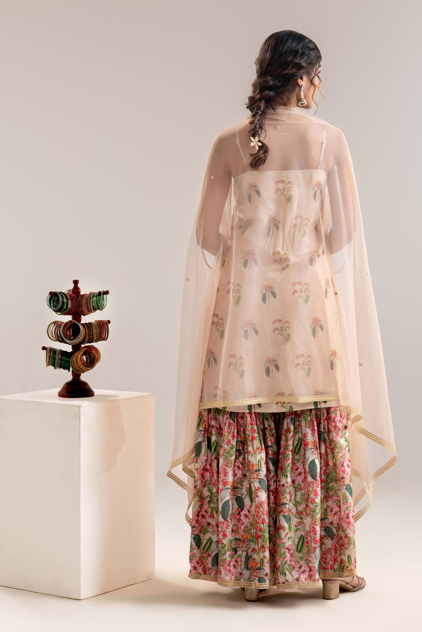 AARANI EMBROIDERED SHARARA SET WITH A CAPE