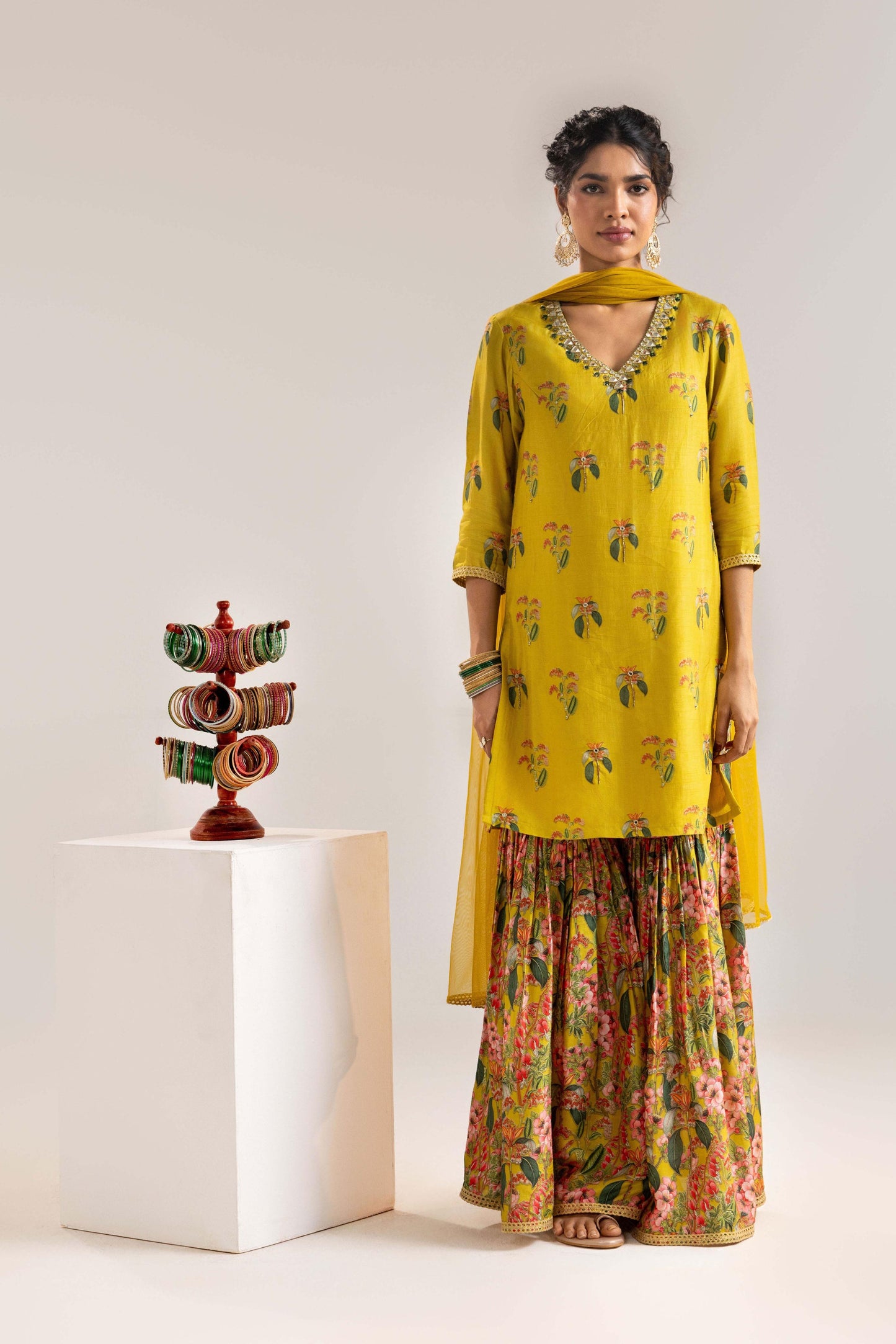 AARANI EMBROIDERED SHARARA SET WITH A CAPE