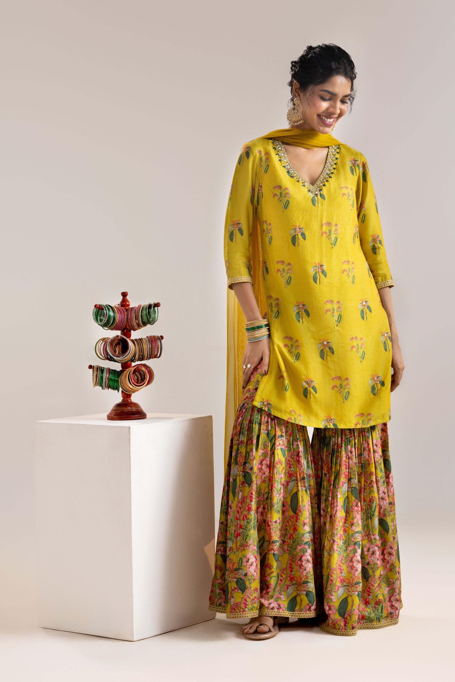 AARANI EMBROIDERED SHARARA SET WITH A CAPE