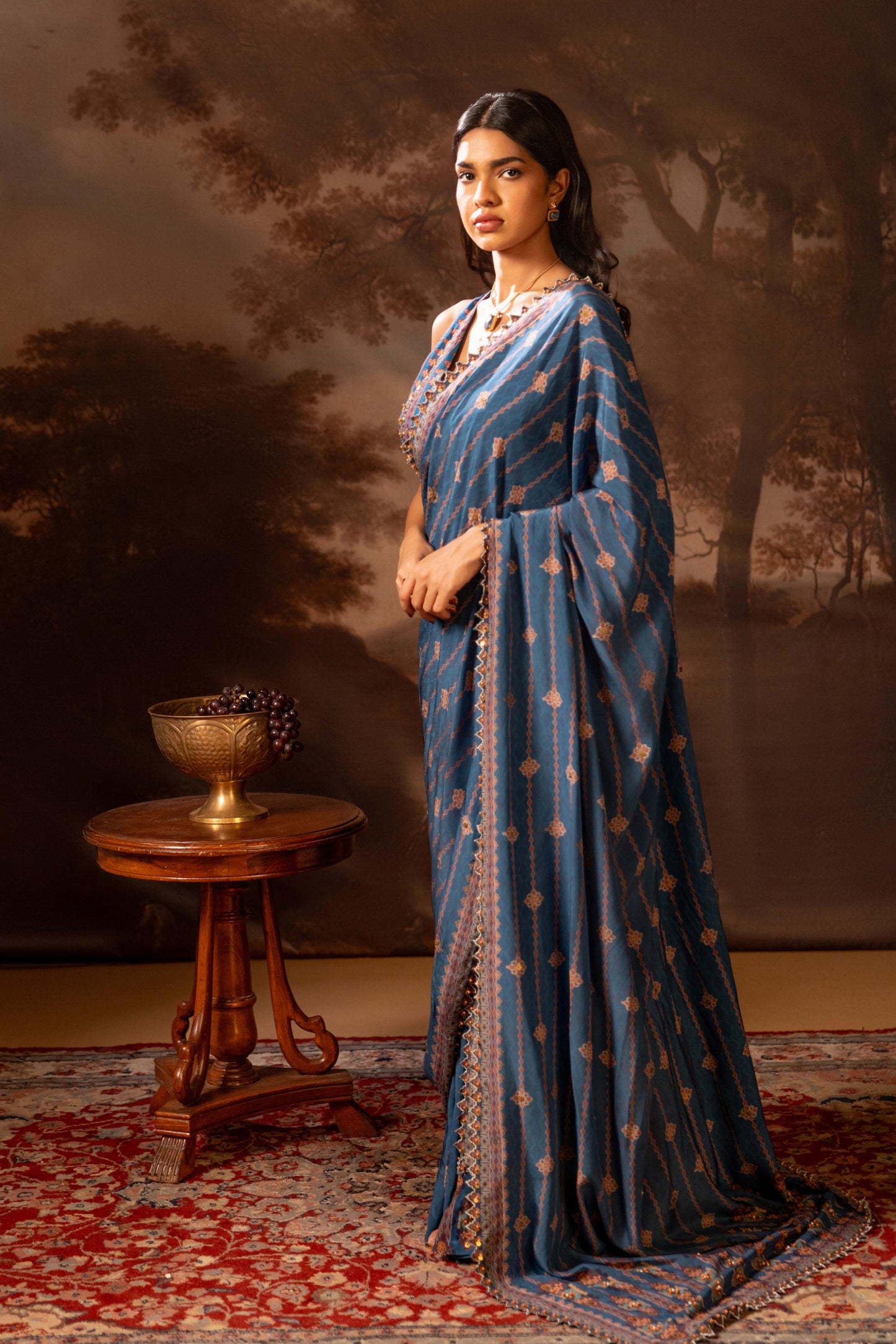 ORANI EMBROIDERED PRE-DRAPED SAREE