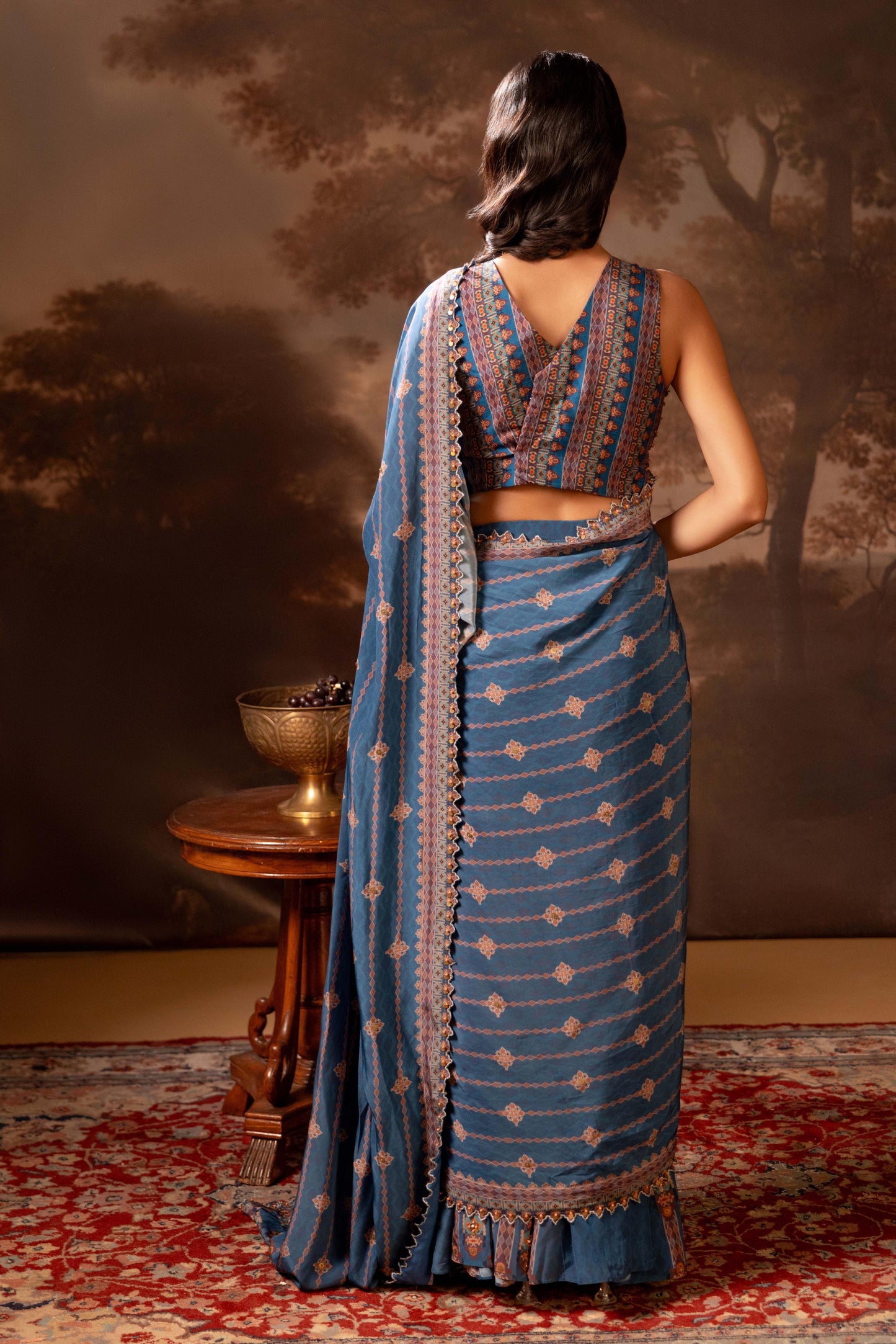 ORANI EMBROIDERED PRE-DRAPED SAREE
