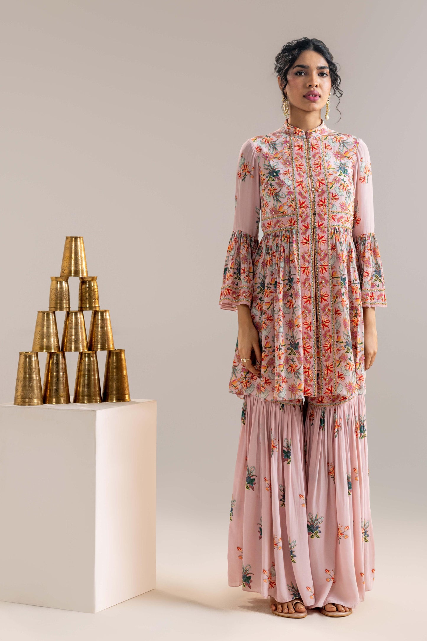 AARANI EMBROIDERED SHARARA SET