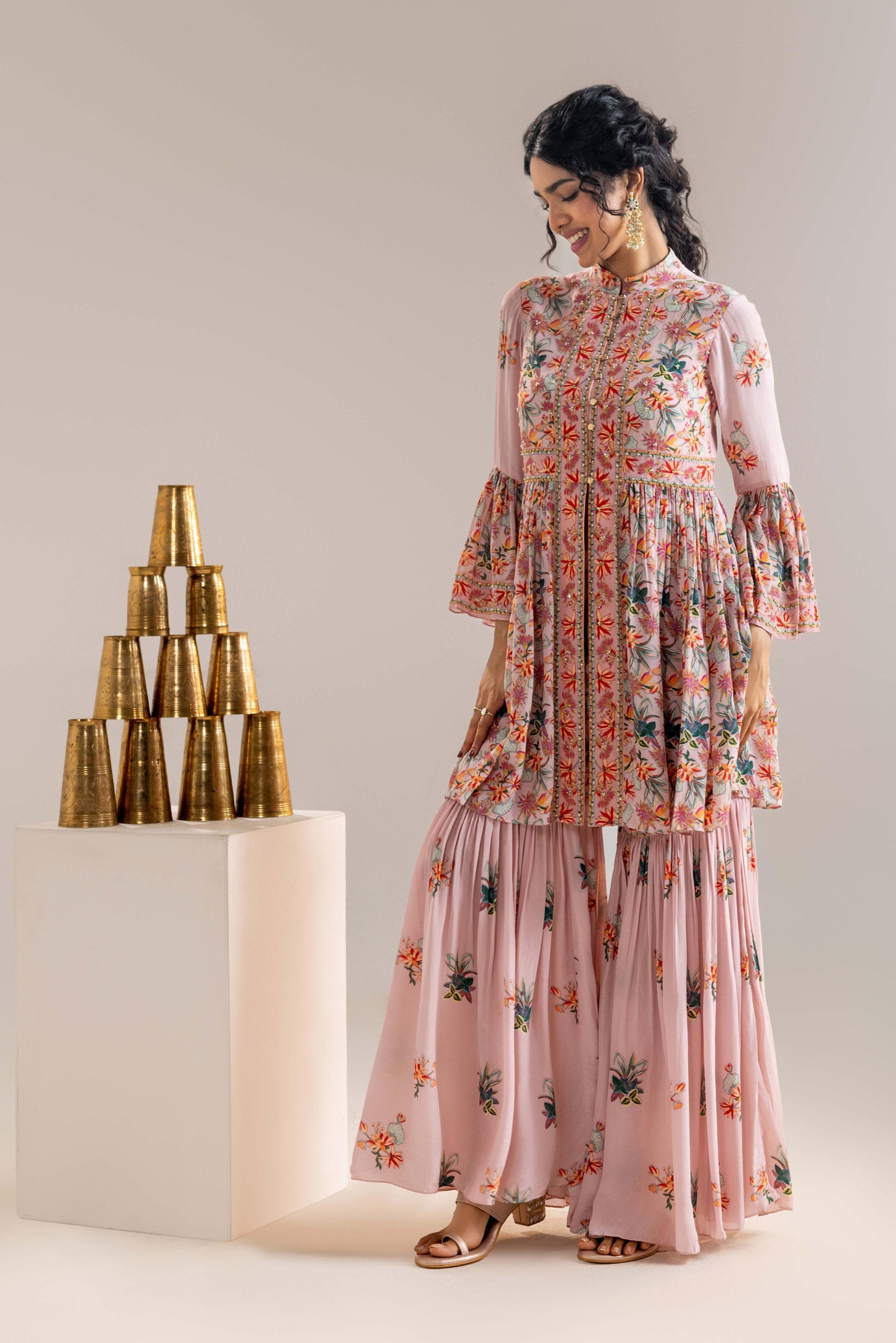 AARANI EMBROIDERED SHARARA SET