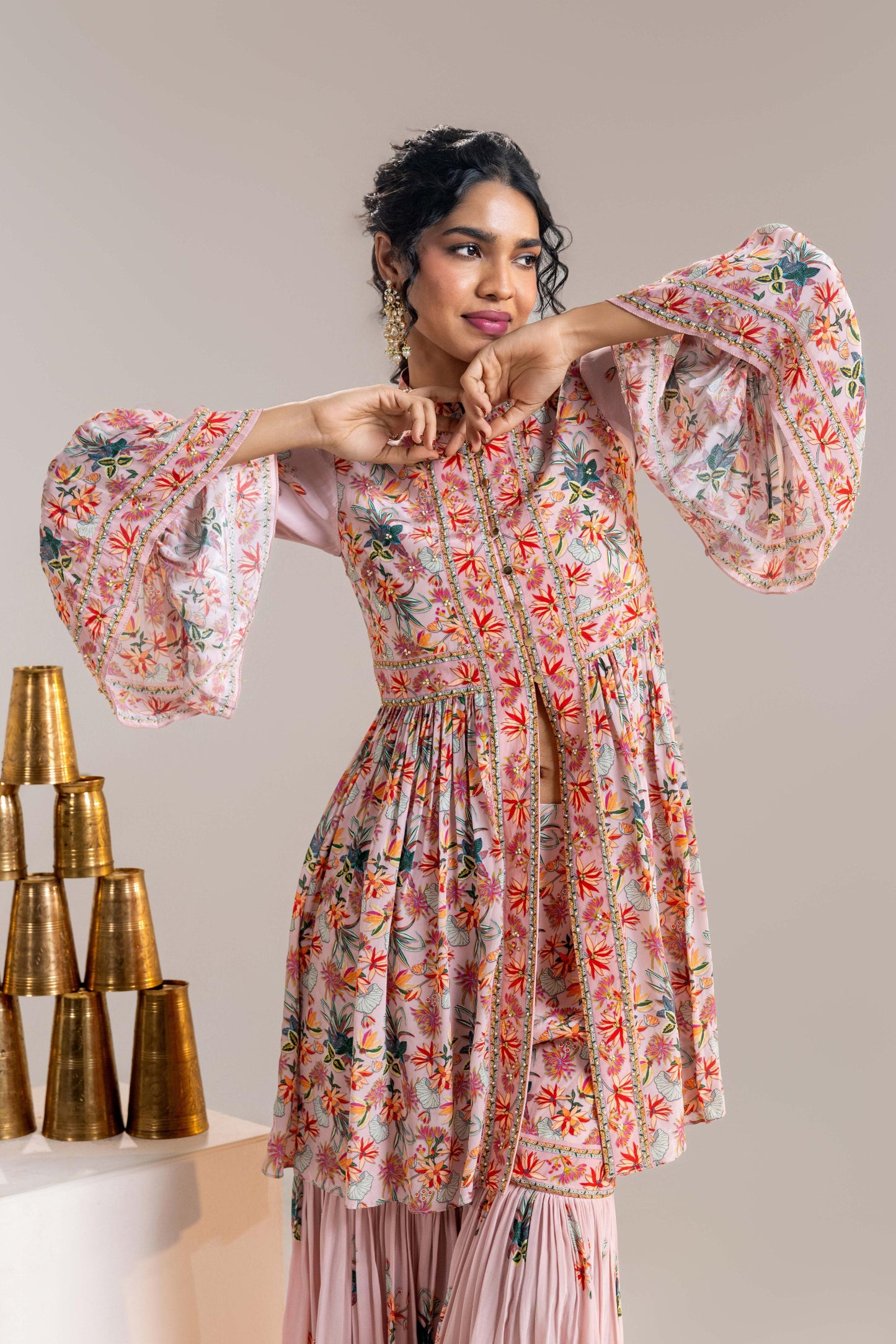 AARANI EMBROIDERED SHARARA SET