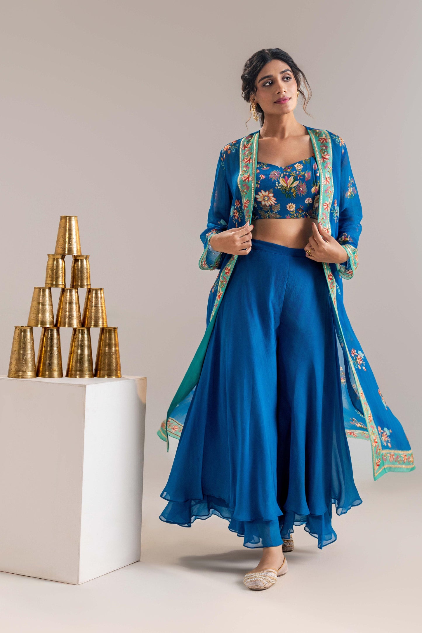 AARANI EMBROIDERED CO-ORD SET WITH JACKET