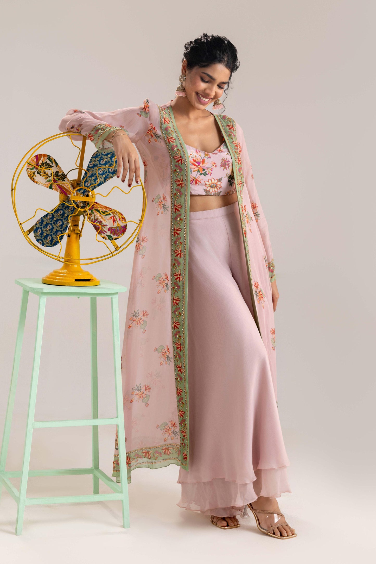 AARANI EMBROIDERED CO-ORD SET WITH JACKET