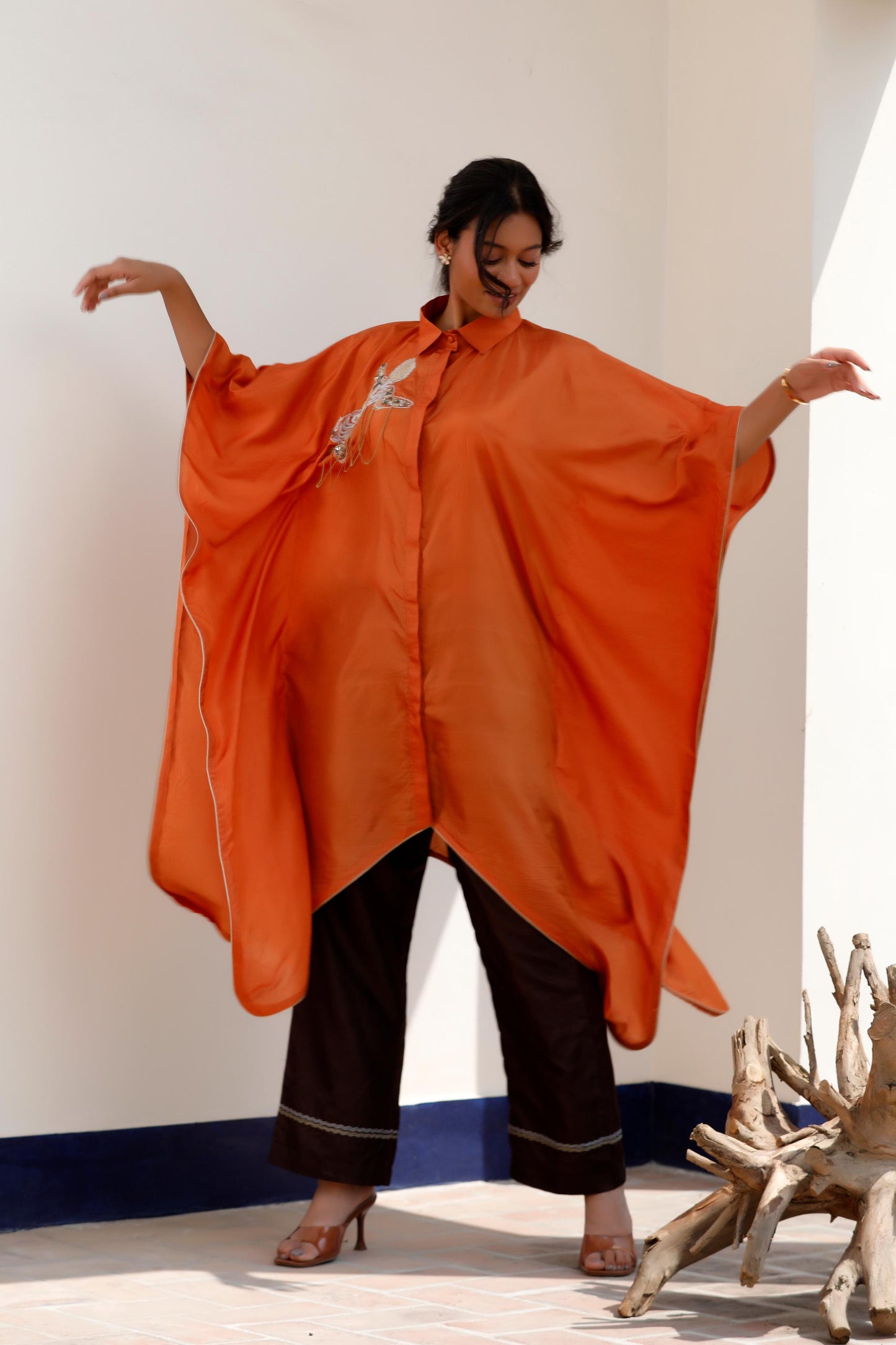 ORANGE & BROWN KURTA SET