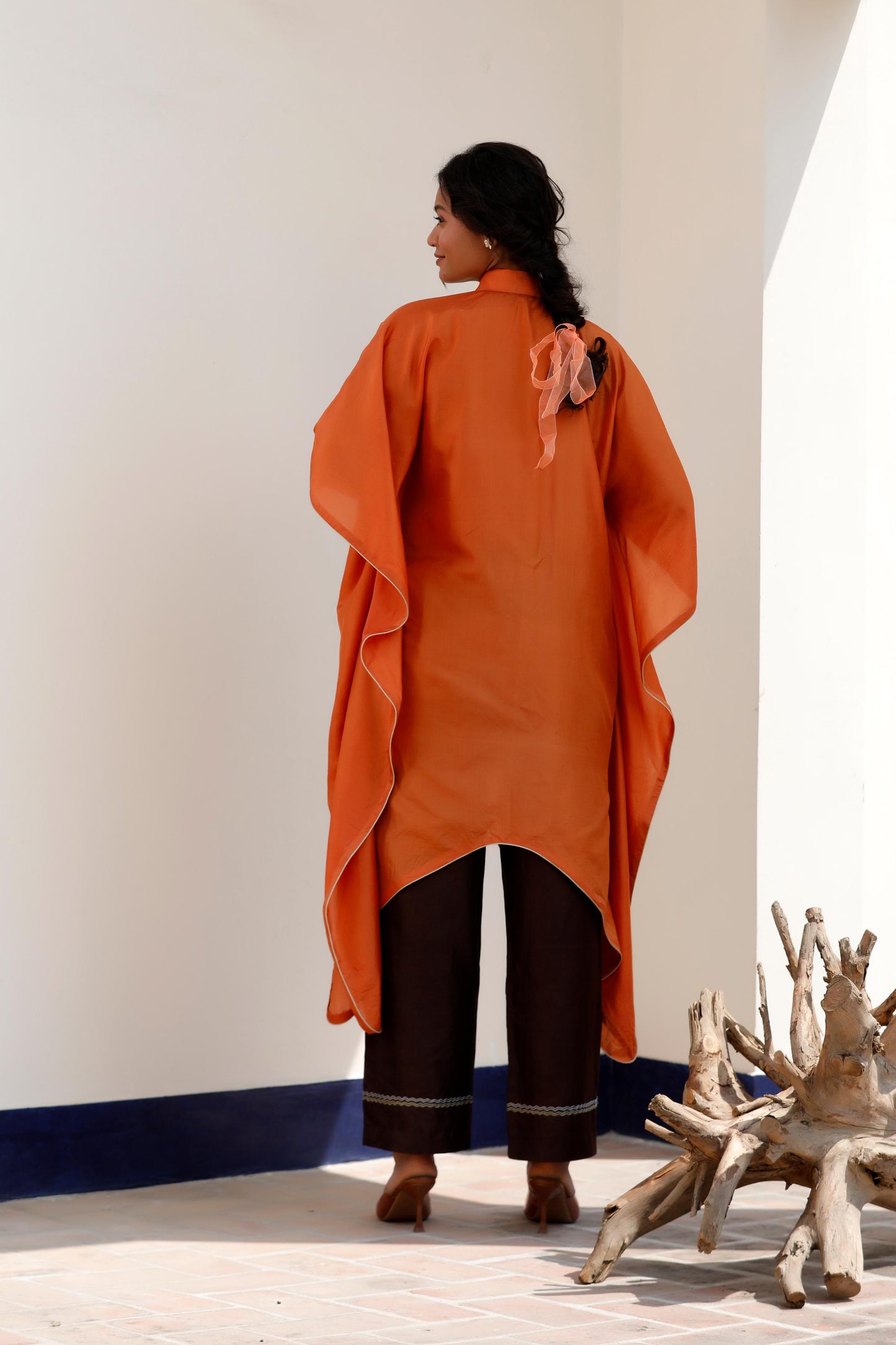 ORANGE & BROWN KURTA SET