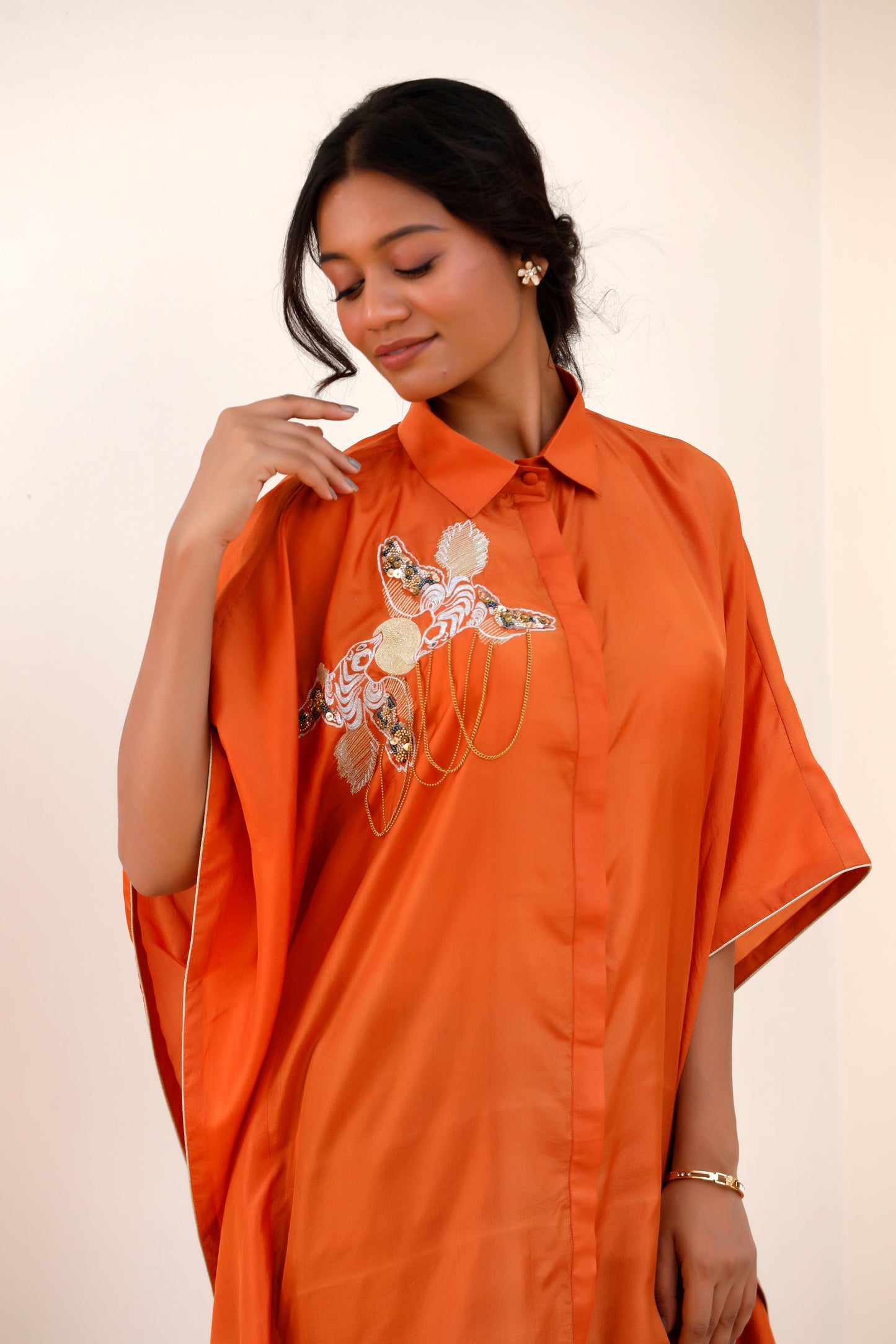 ORANGE & BROWN KURTA SET