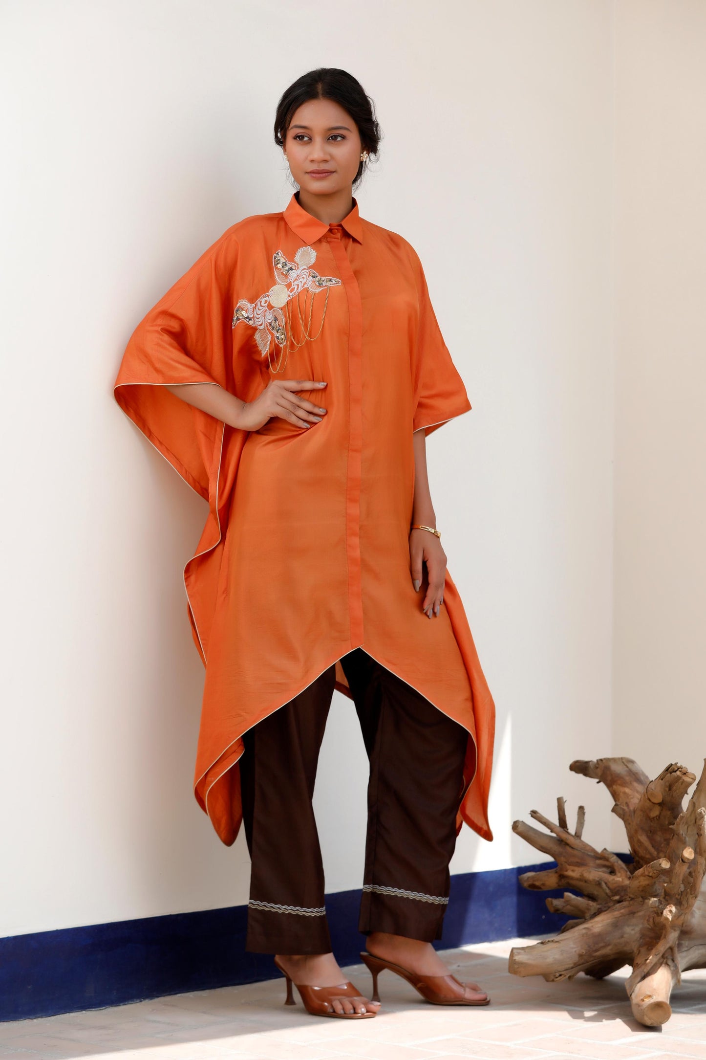 ORANGE & BROWN KURTA SET