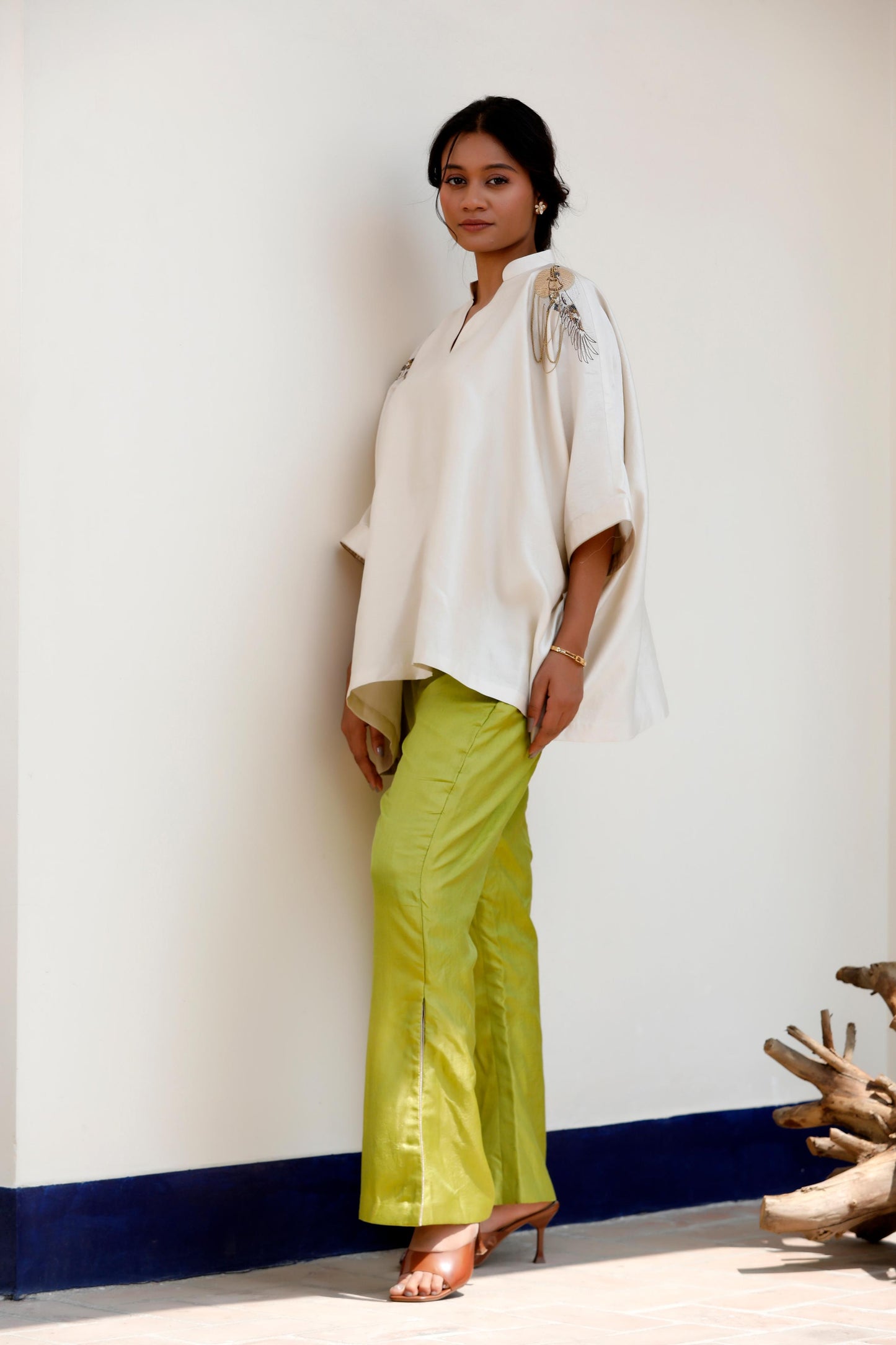 IVORY & GREEN PANT SET