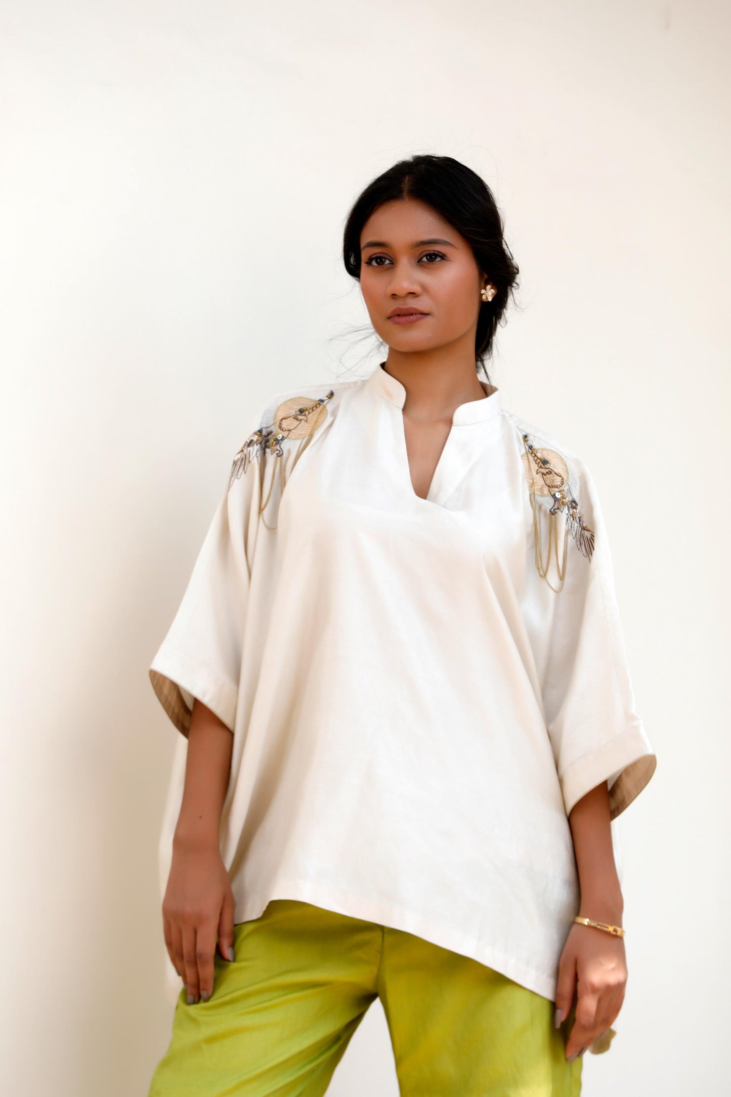IVORY & GREEN PANT SET