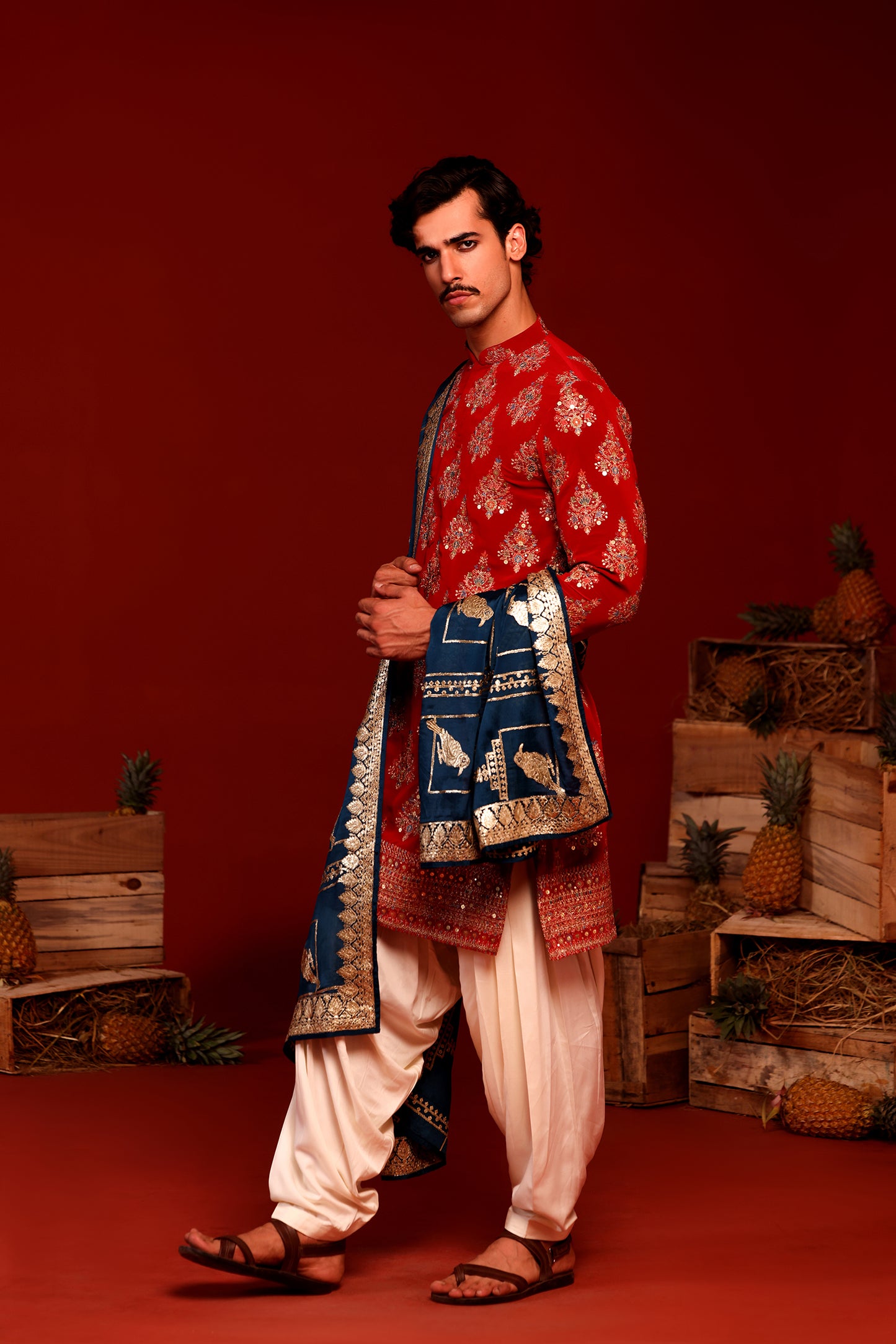 PRAVAR RED KURTA SET