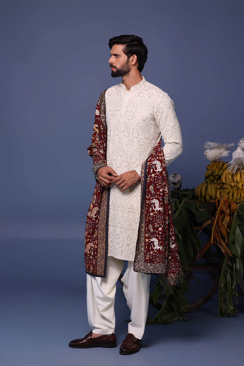 TAJDAAR IVORY KURTA SET