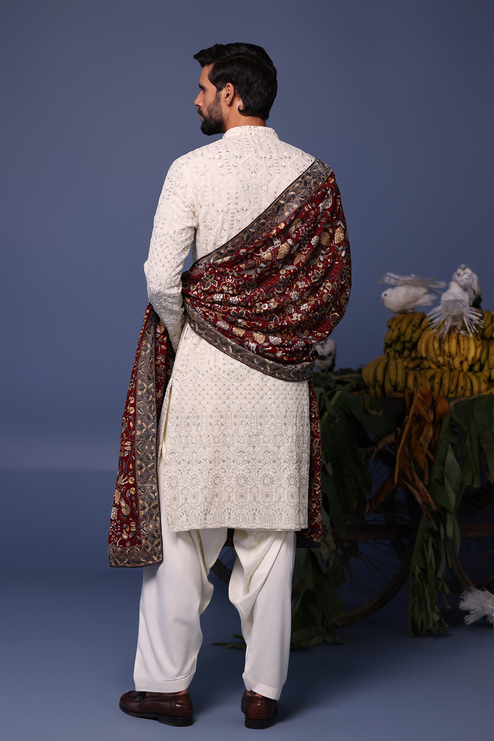 TAJDAAR IVORY KURTA SET