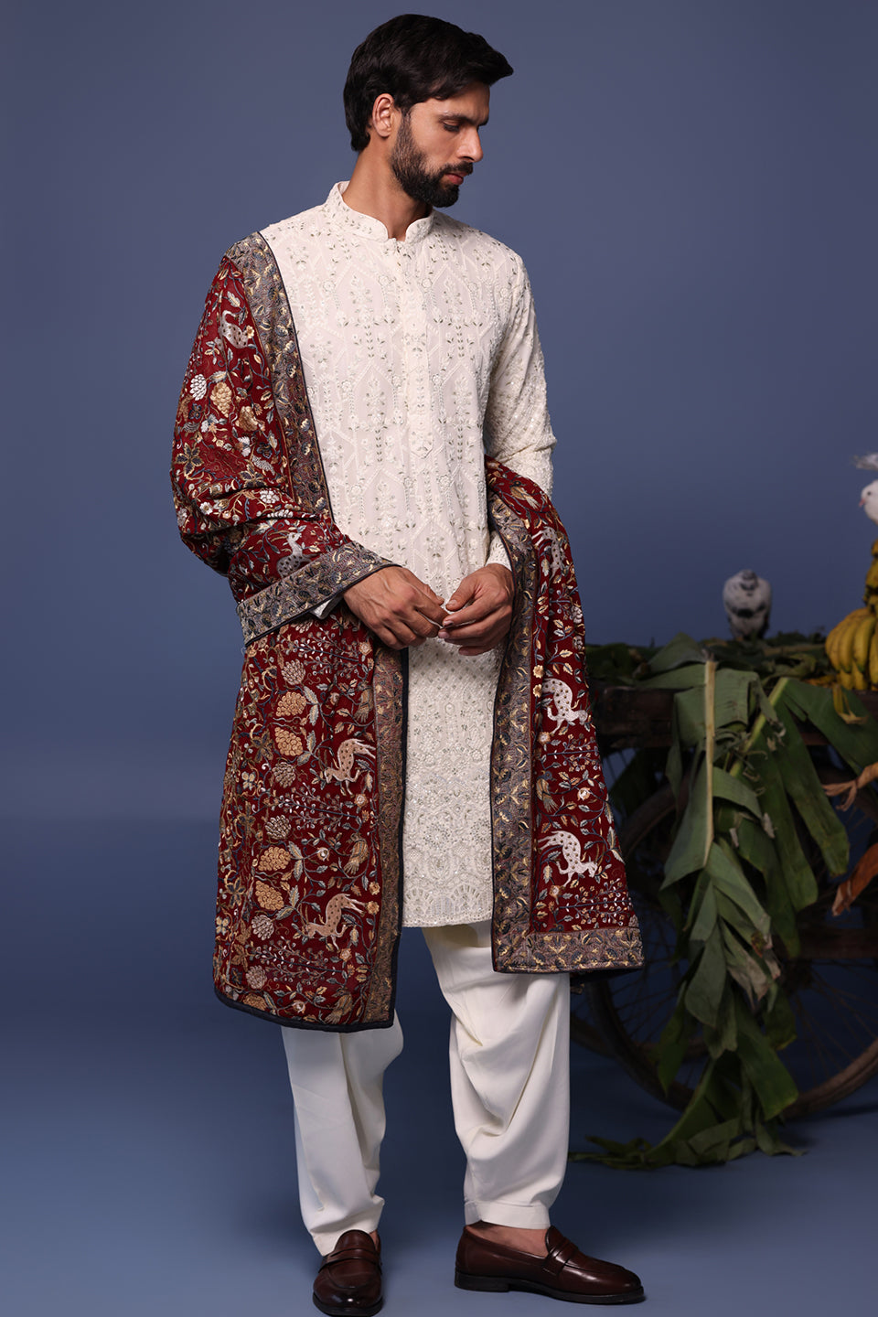 TAJDAAR IVORY KURTA SET