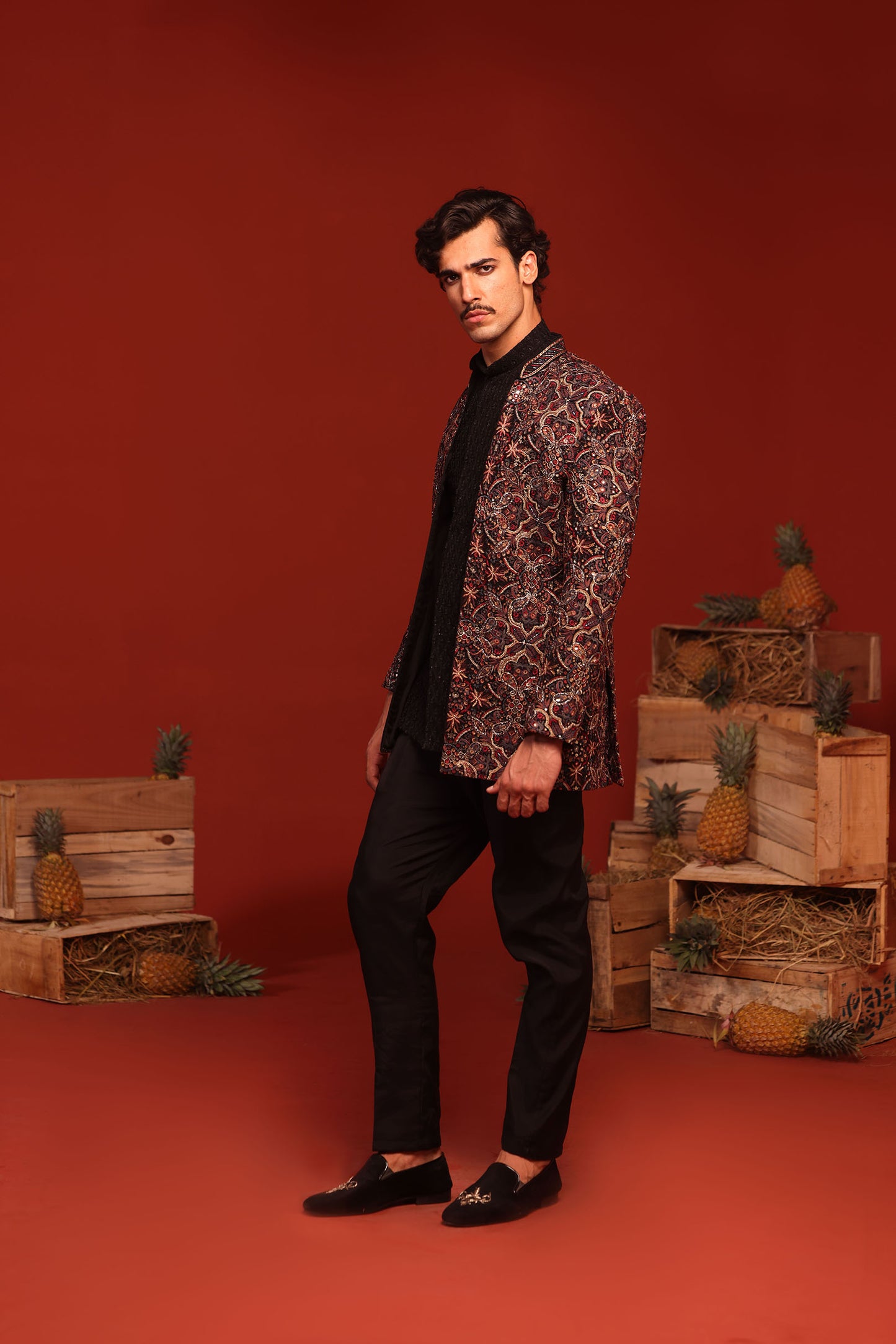 VIBHOR BLACK JODHPURI SET