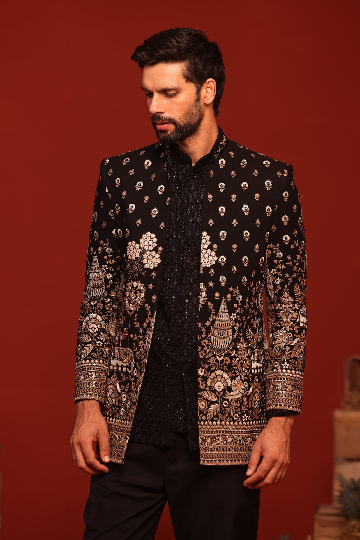 SUKRIT BLACK JODHPURI SET