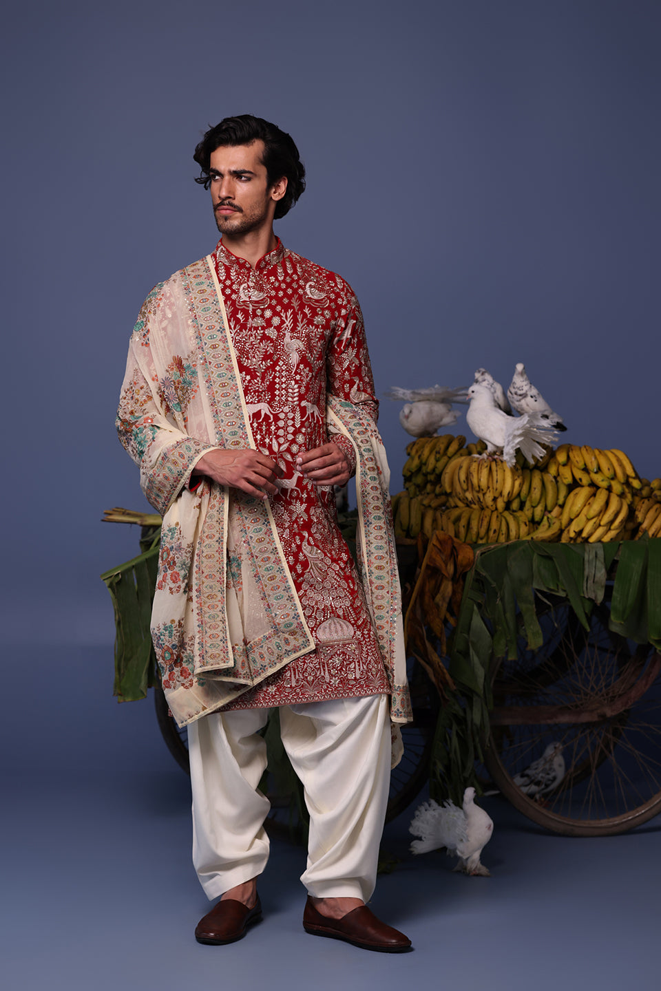 NAZM MAROON KURTA SET