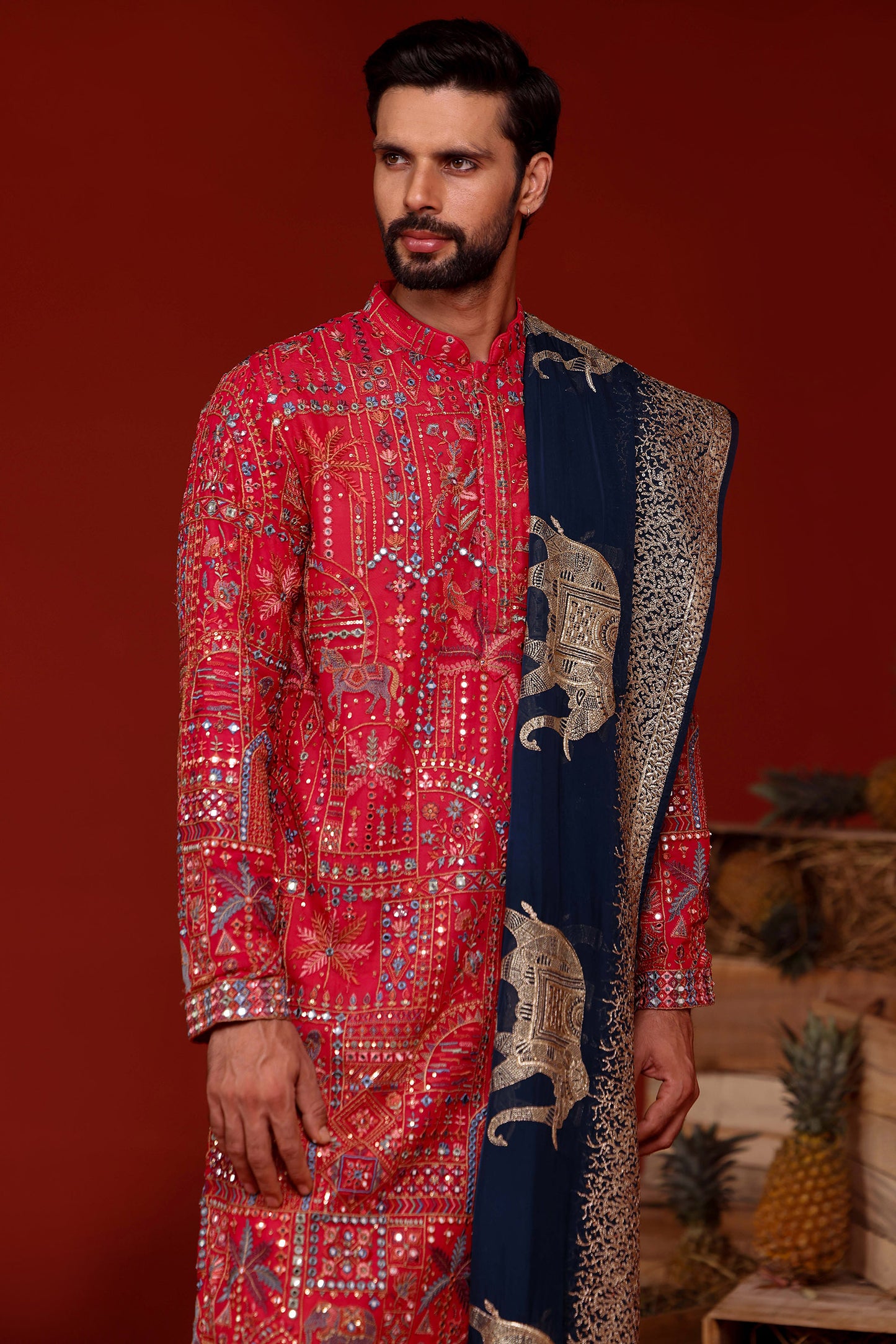 UTTAM HOT PINK KURTA SET
