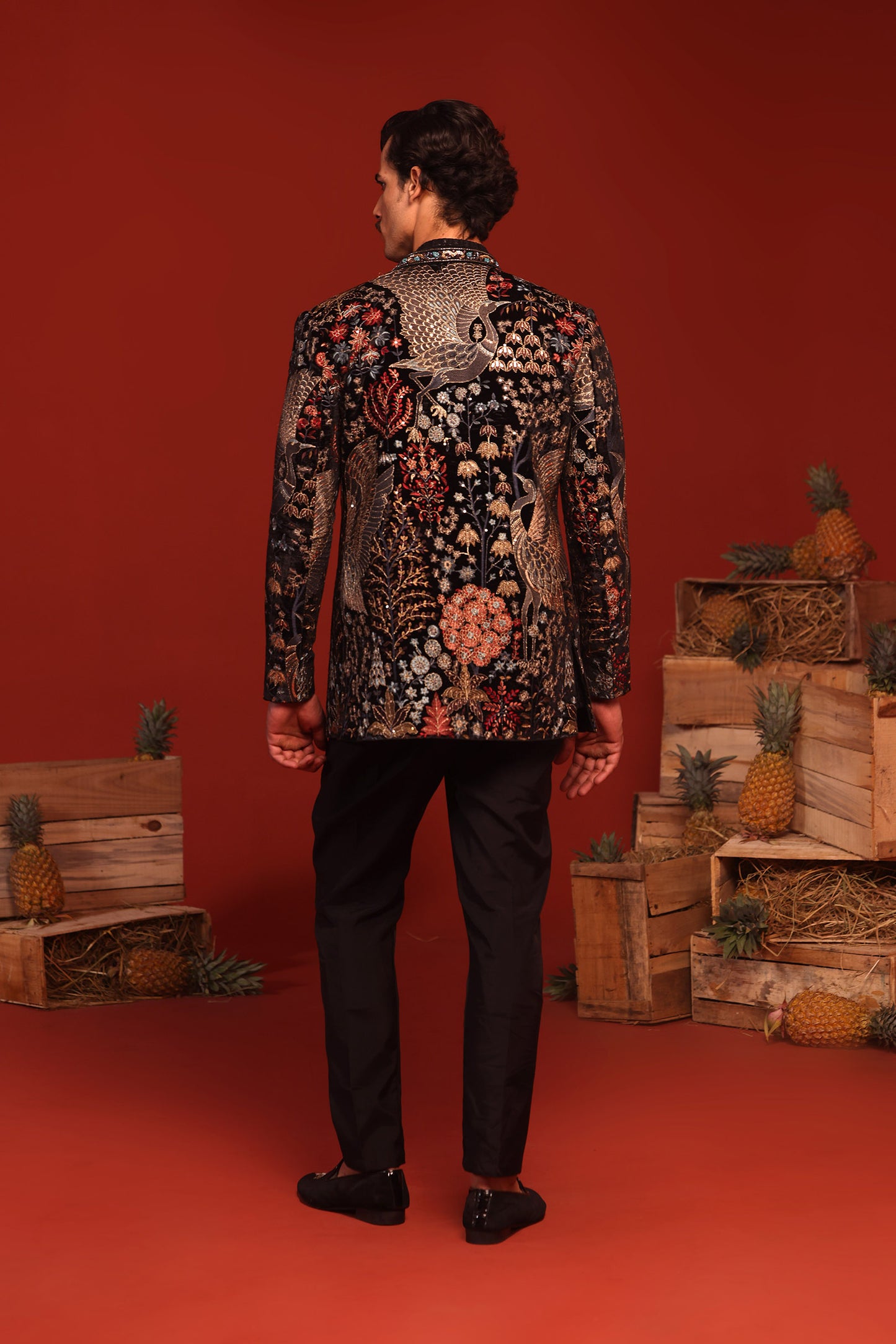 TRILOK BLACK JODHPURI SET