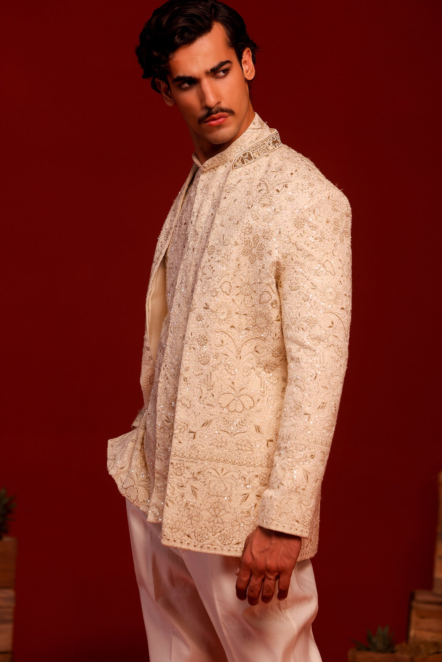SAMPAT CREAM JODHPURI SET