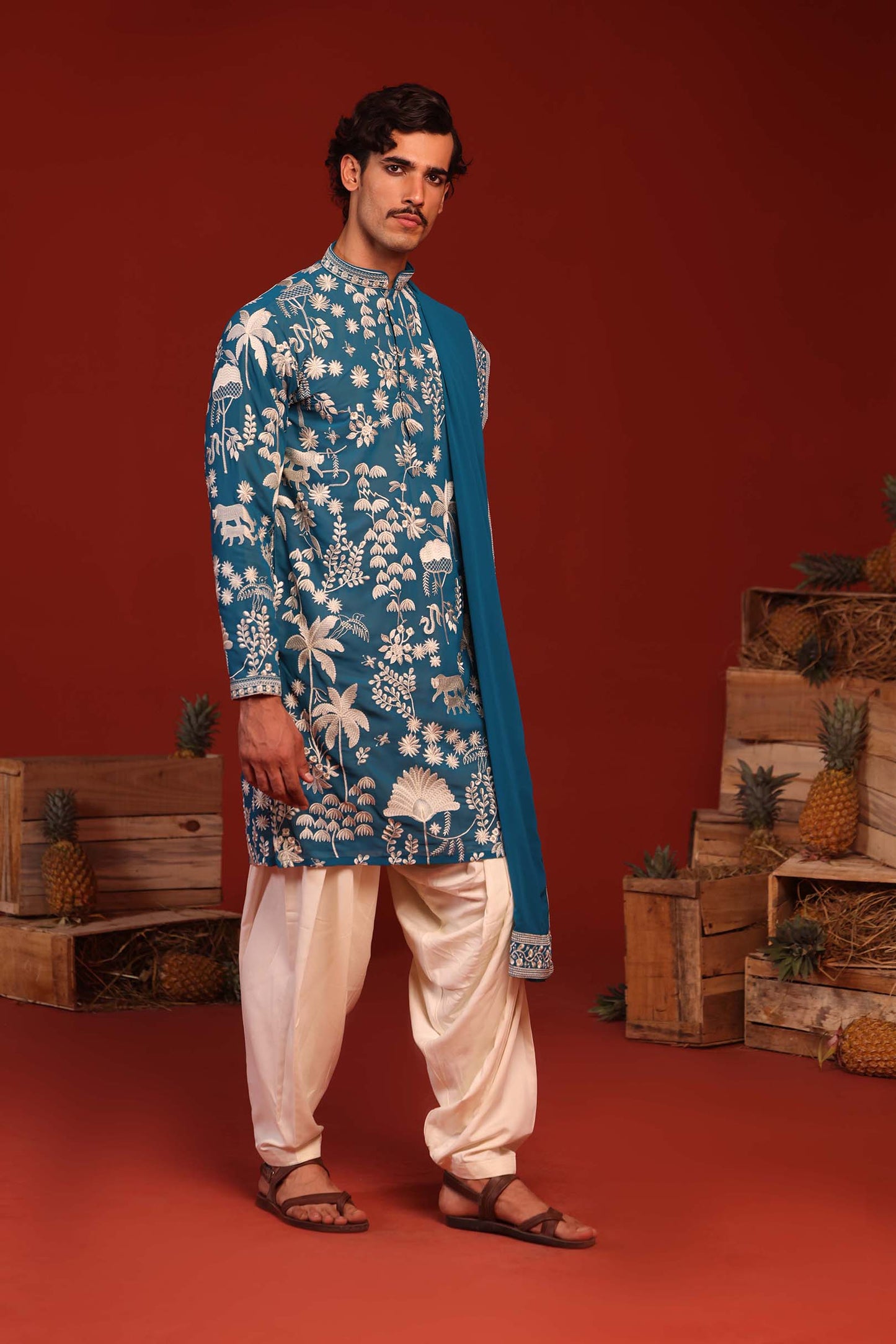 SAMAR TEAL BLUE KURTA SET