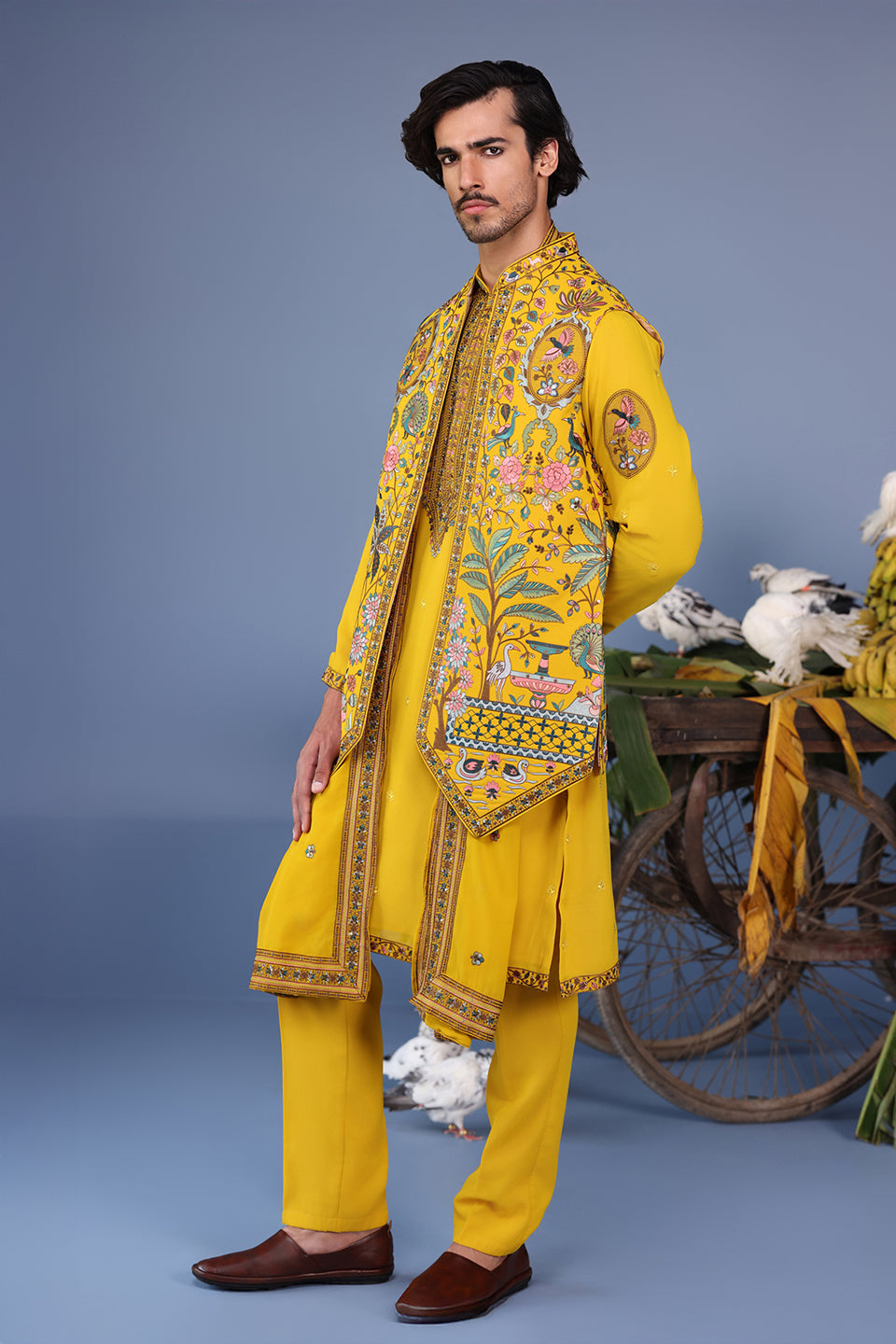 GULISTAN HALDI KURTA JACKET SET