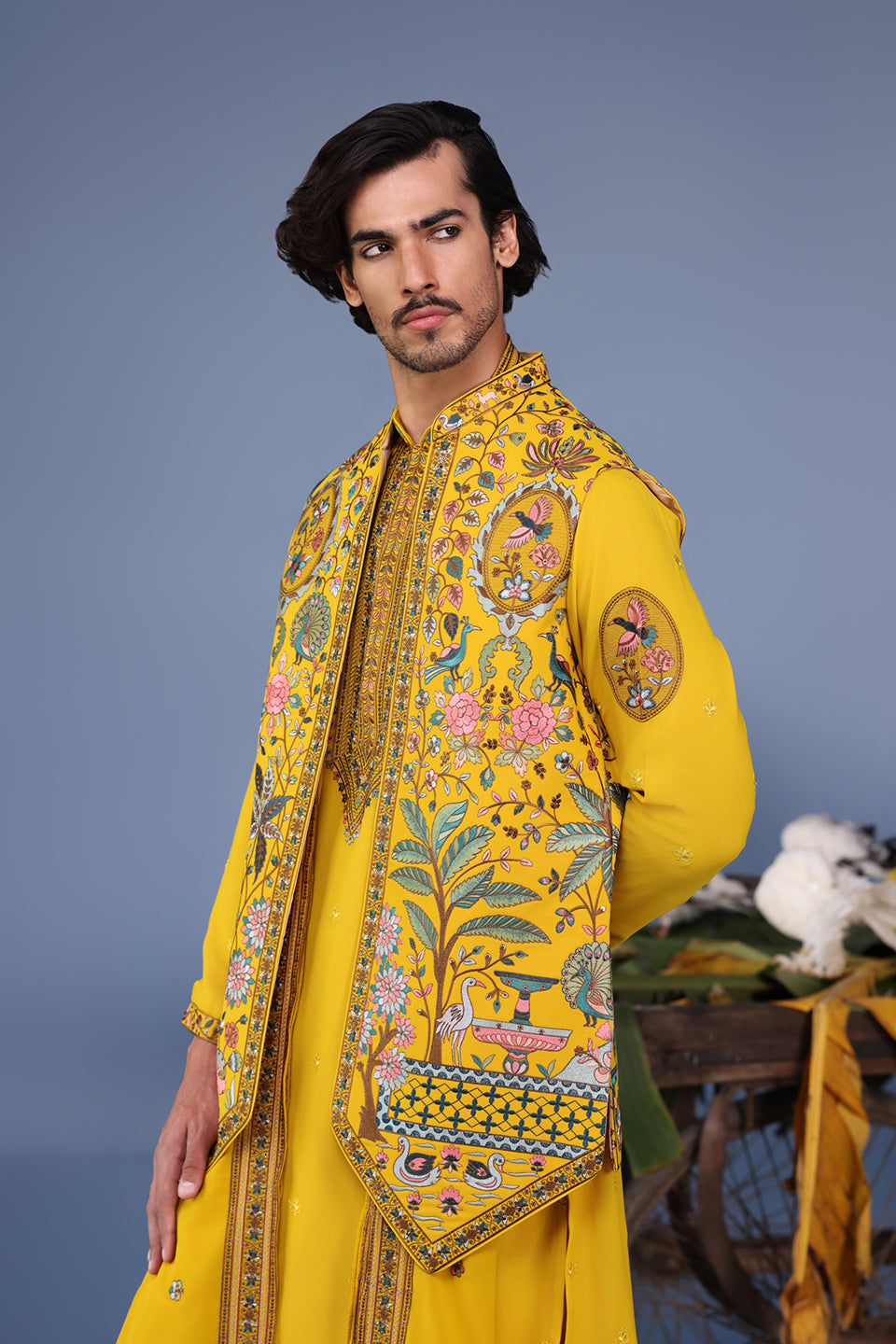 GULISTAN HALDI KURTA JACKET SET