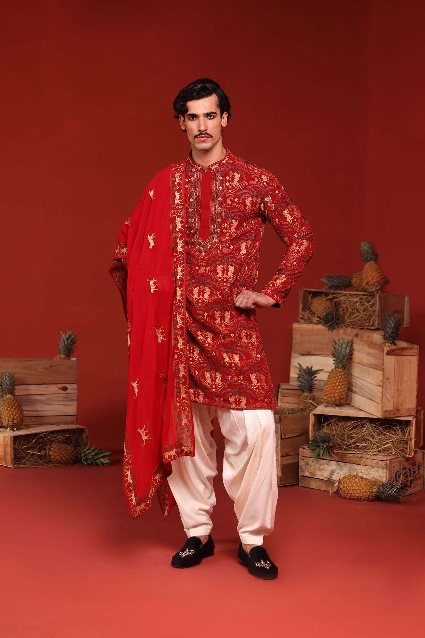 SHIKHAR MAROON KURTA SET