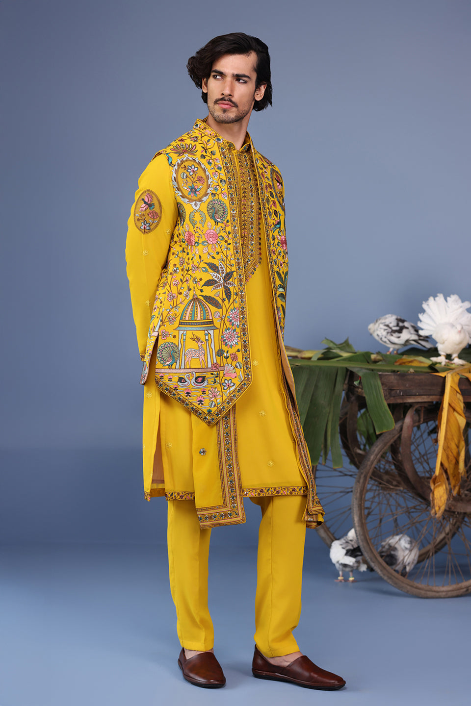 GULISTAN HALDI KURTA JACKET SET