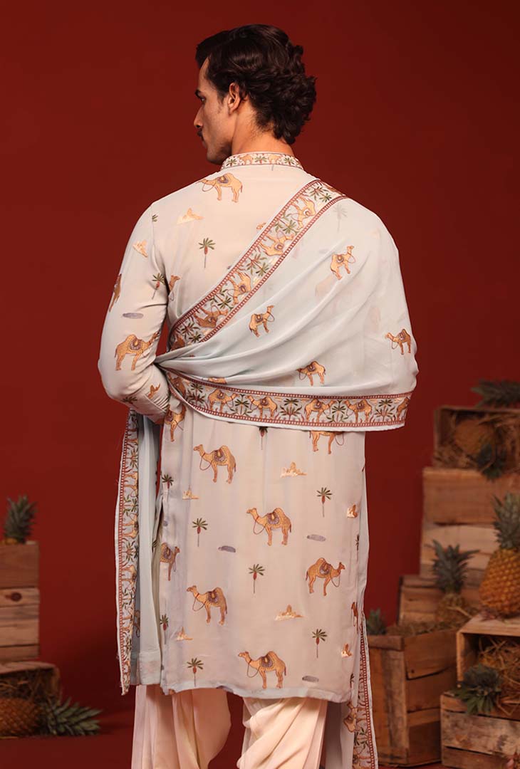 VEERENDRA SKY BLUE KURTA SET