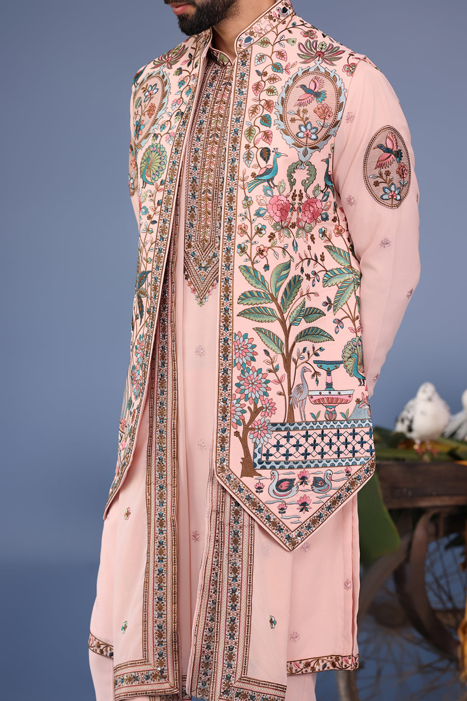 ABEER PINK KURTA JACKET SET