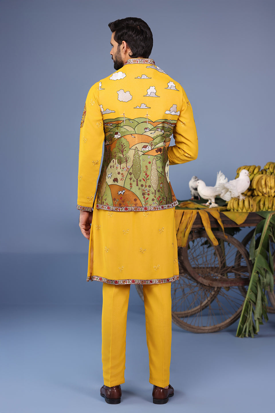 MUSAFIR HALDI KURTA JACKET SET