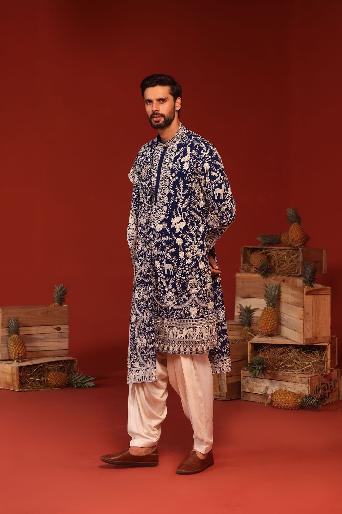 CHARVIK ROYAL BLUE KURTA SET