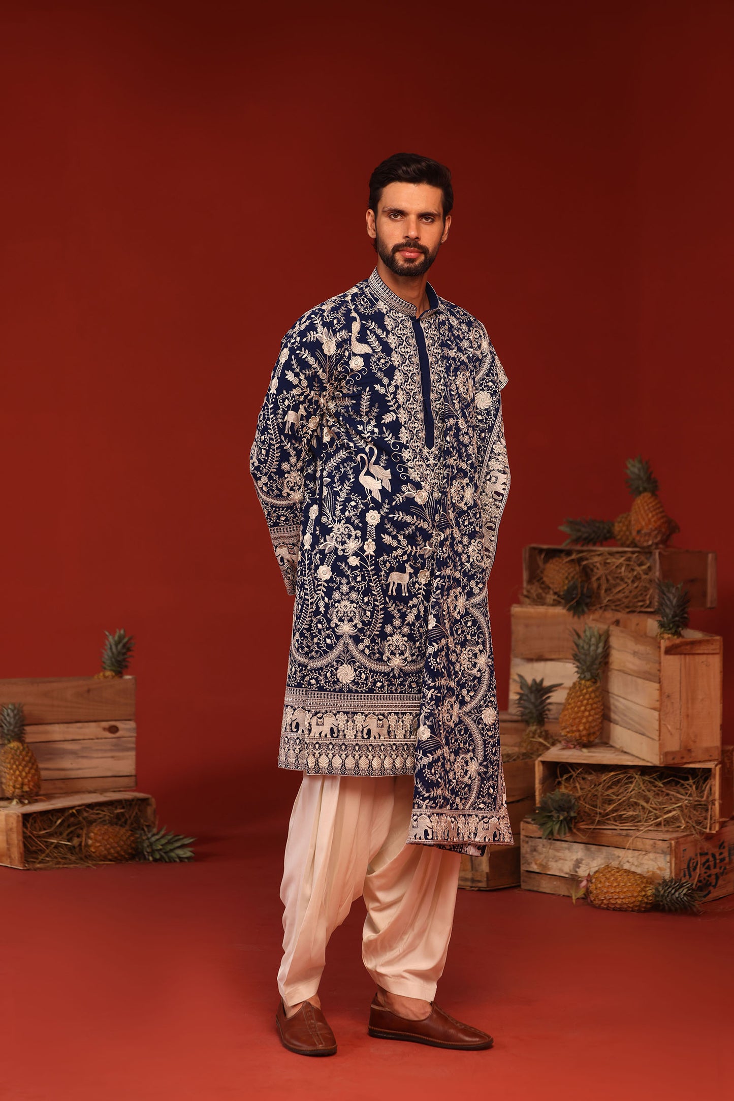 CHARVIK ROYAL BLUE KURTA SET