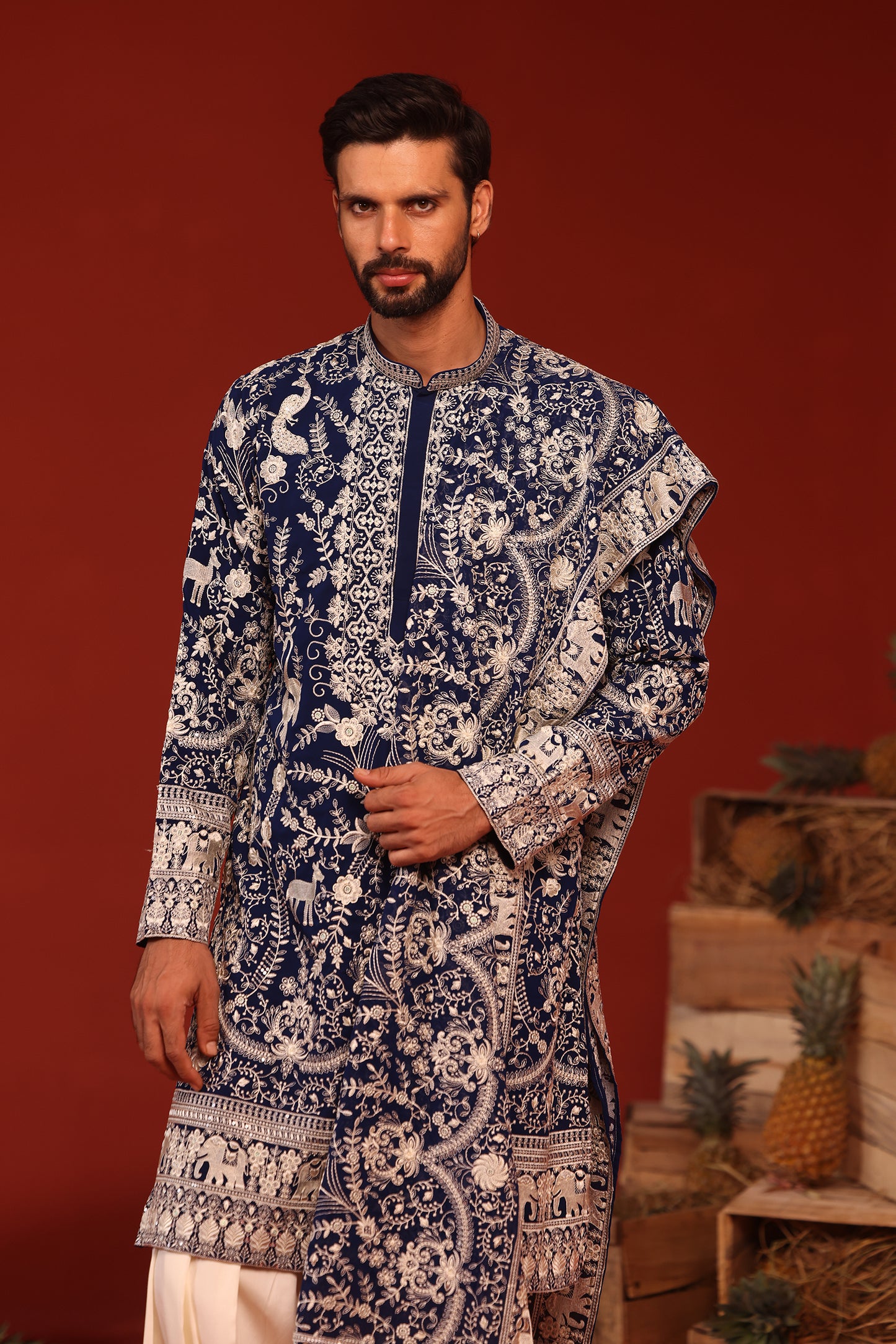 CHARVIK ROYAL BLUE KURTA SET